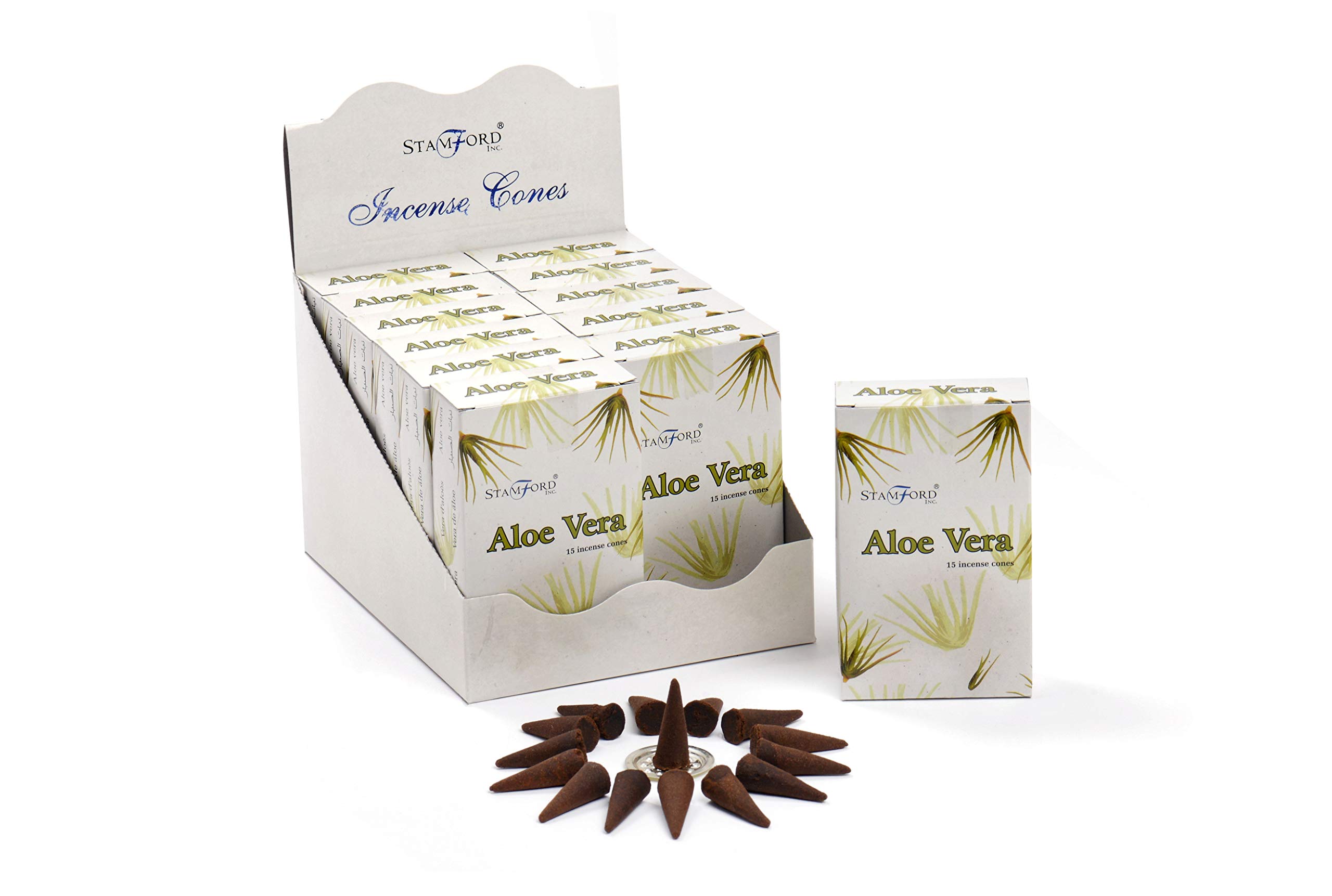 Stamford Aloe Vera Incense Cones, 15 Cones x 12 Packs