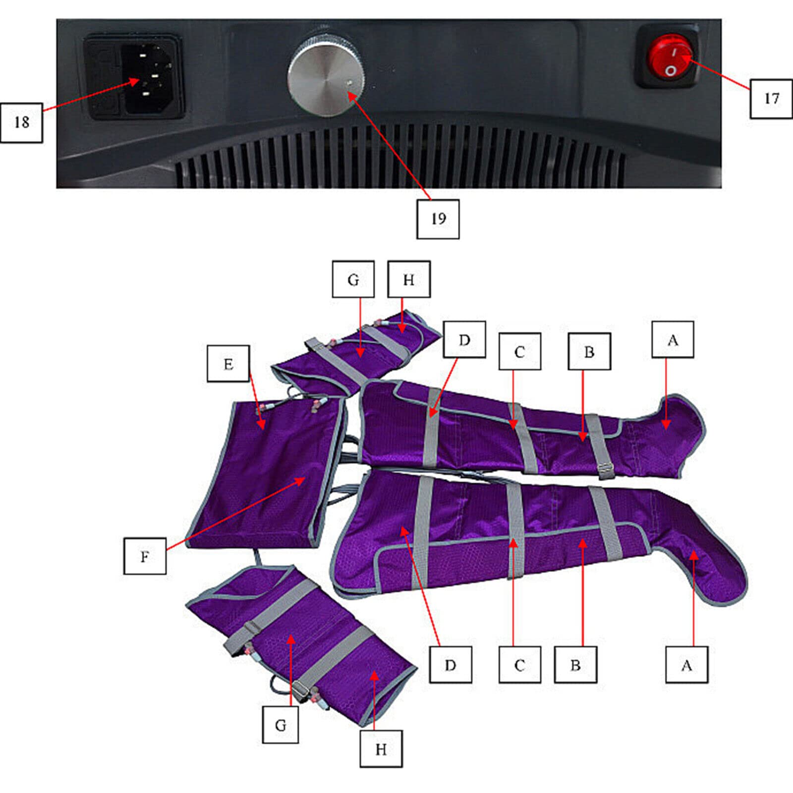Linfodrenaggio 220 V, linfa disintossicante, massaggio corpo, massaggiatore, pressoterapia, modalità di selezione multiple, doppia efficacia per disintossicazione, perdita di peso, vertigini