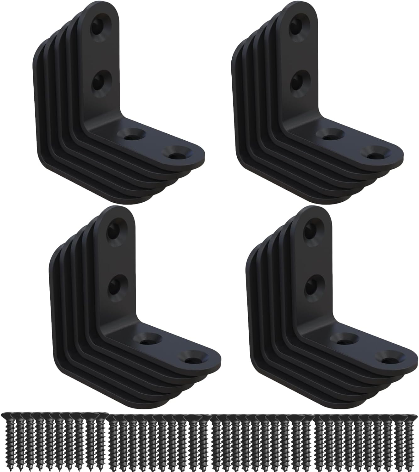 Corner Brace, L Bracket, Corner Brackets of Stainless Steel,Small Angle Support for Home Improvement, Metal Iron Braces for Wood Aufuga (20, Black, 1.6x1.6x0.6)