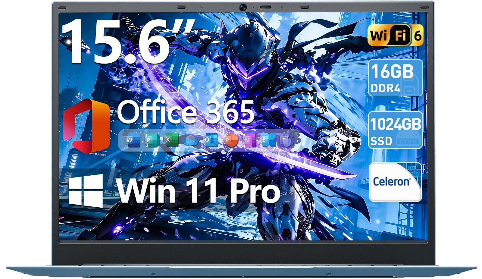 Laptop, 15.6 Inch Laptop Computer with Windows 11 Laptops, 16GB RAM 1024GB SSD, Celeron, Office 365, WiFi 6, IPS FHD, 180° Viewing, 53.2WH Battery, HDMI, Cooling Fan(Gray)