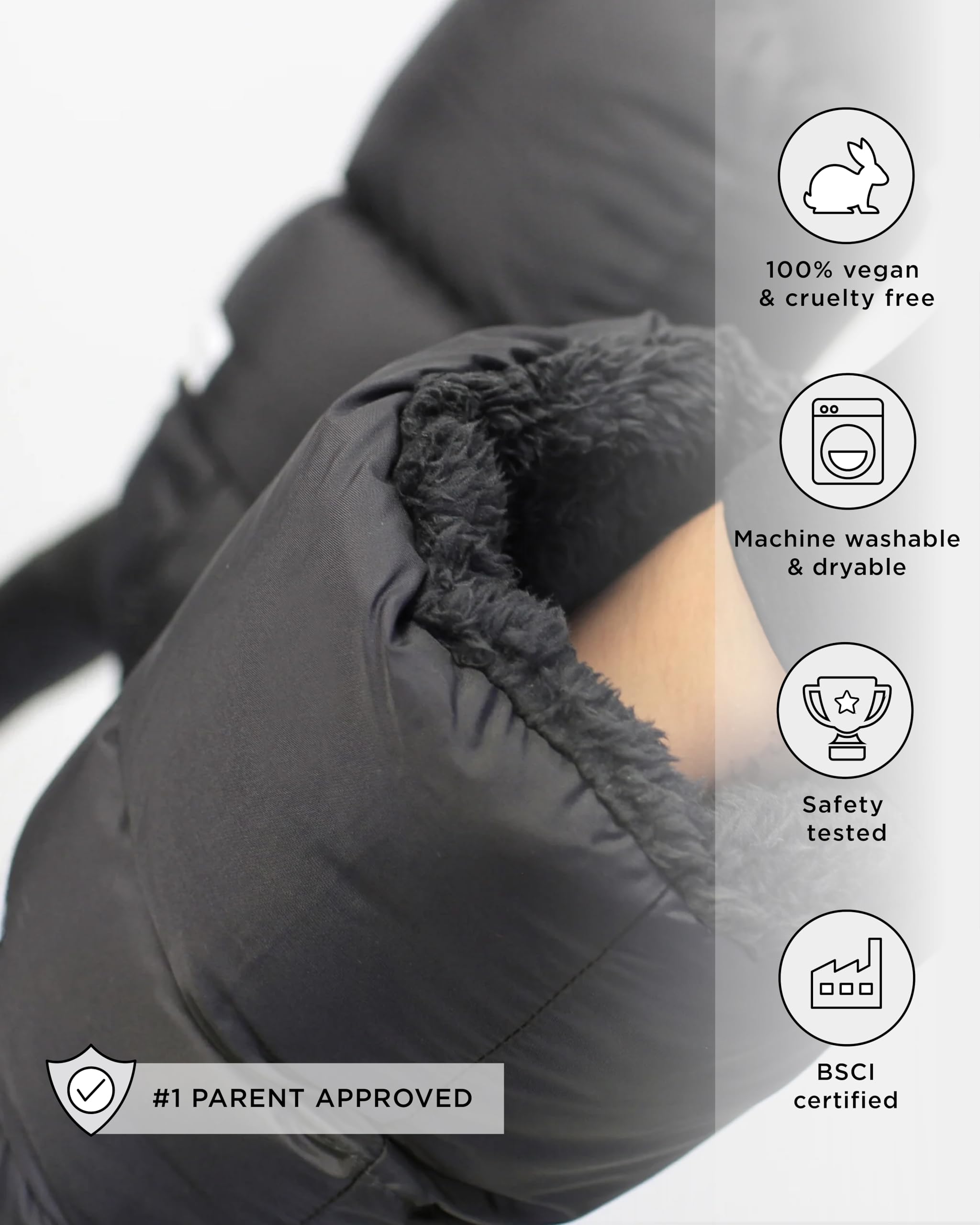 7AM Enfant Stroller Warmmuffs - Handwärmer mit Frostschutz, Kälteschutz, wasserabweisende und warme Handschuhe aus gewachster Baumwolle für Kinderwagen, Buggy- und Babyschale Griff