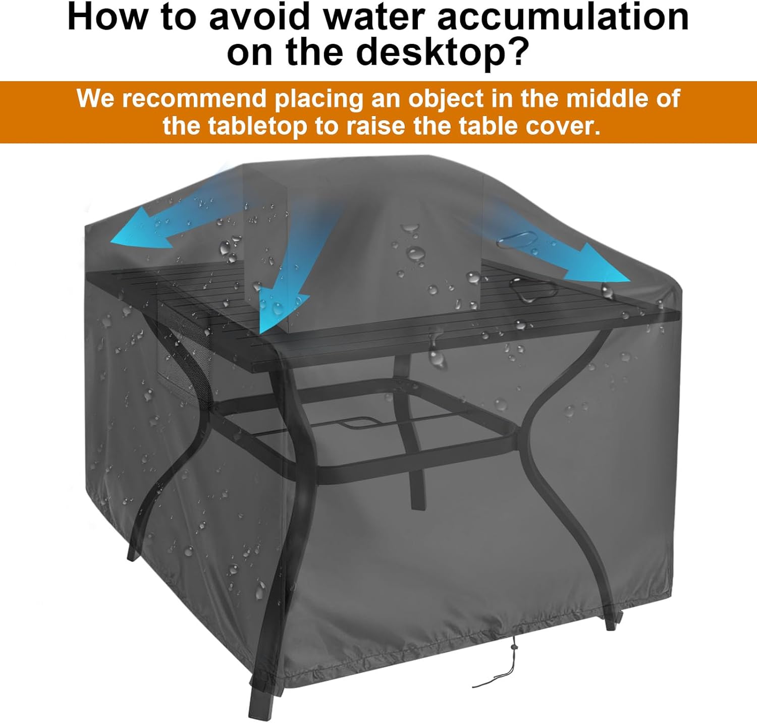 Kingling Outdoor Table Cover Square, 42 inch Square Patio Table Cover, Waterproof Small Table Cover Outdoor Patio Furniture Cover - 42'' x 42'' x 28''