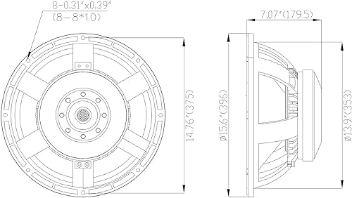 Vista 38 de Sound Town Woofer de marco de aluminio fundido de 18 pulgadas y 1000 W (controlador de baja frecuencia), woofer de repuesto para gabinetes
