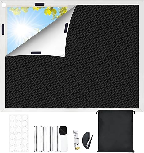 Miniatura 9 de Cortinas opacas para dormitorio, cubierta opaca portátil para ventana, persianas opacas sin taladro, cortinas opacas cortables, para ventanas de