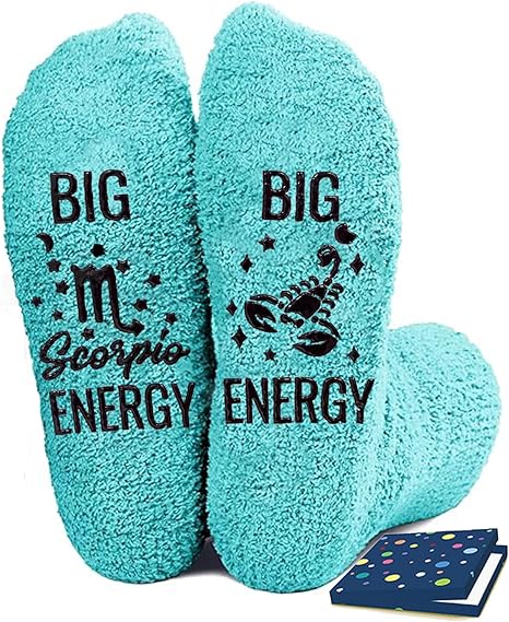 Zodiac Birthday Gifts Astrology Constellation Horoscope Fuzzy Space Galaxy Socks for Women Teen Girls