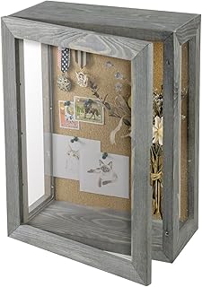 MyGift 11x15 Solid Wood Heirloom Deep Shadow Box Wall Display Dual-Use C...