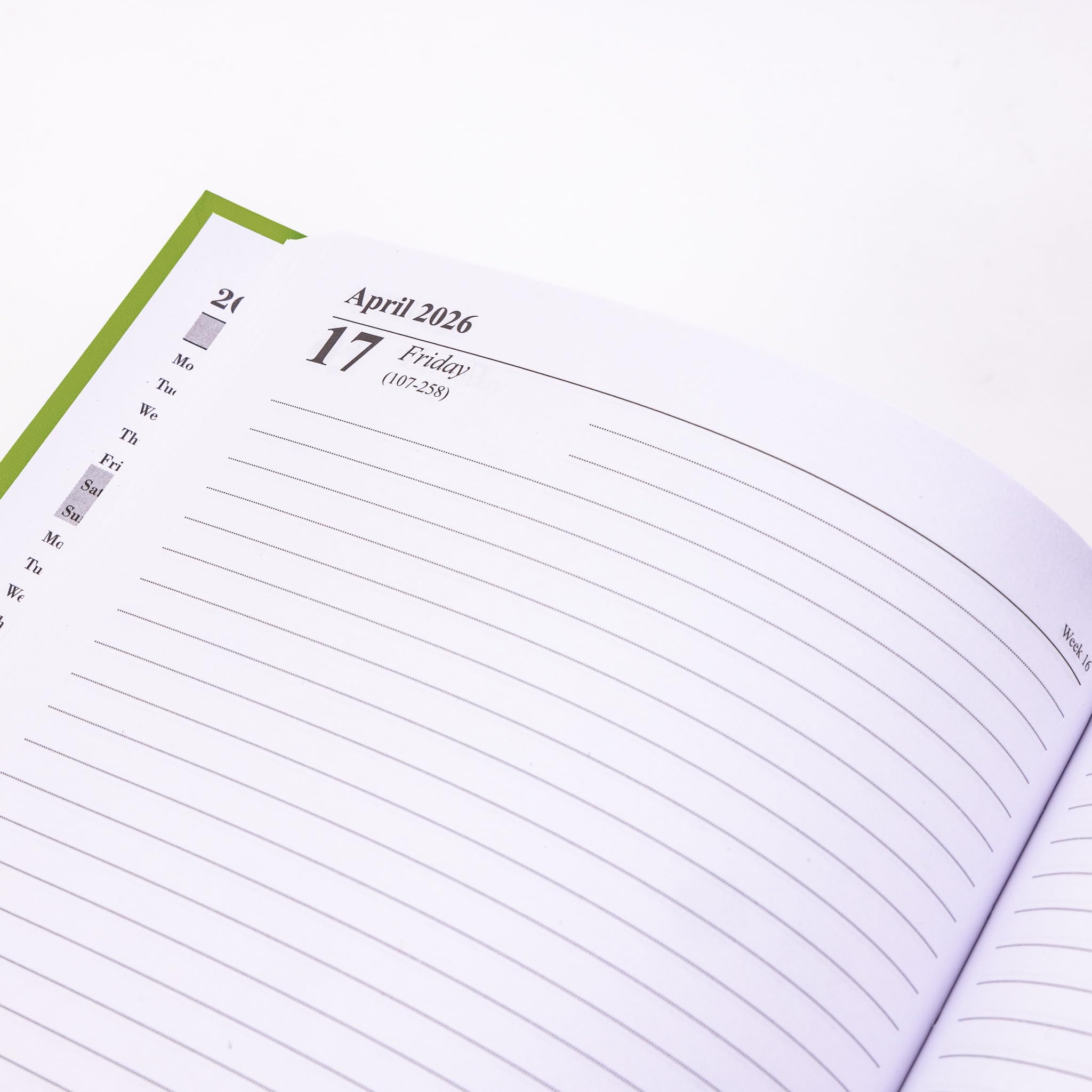 evelay 2026 Diary A4 A5 Day to Page Hardback Full Year Planner Organiser Journal (A5 Page a Day, Lime) - Image 4
