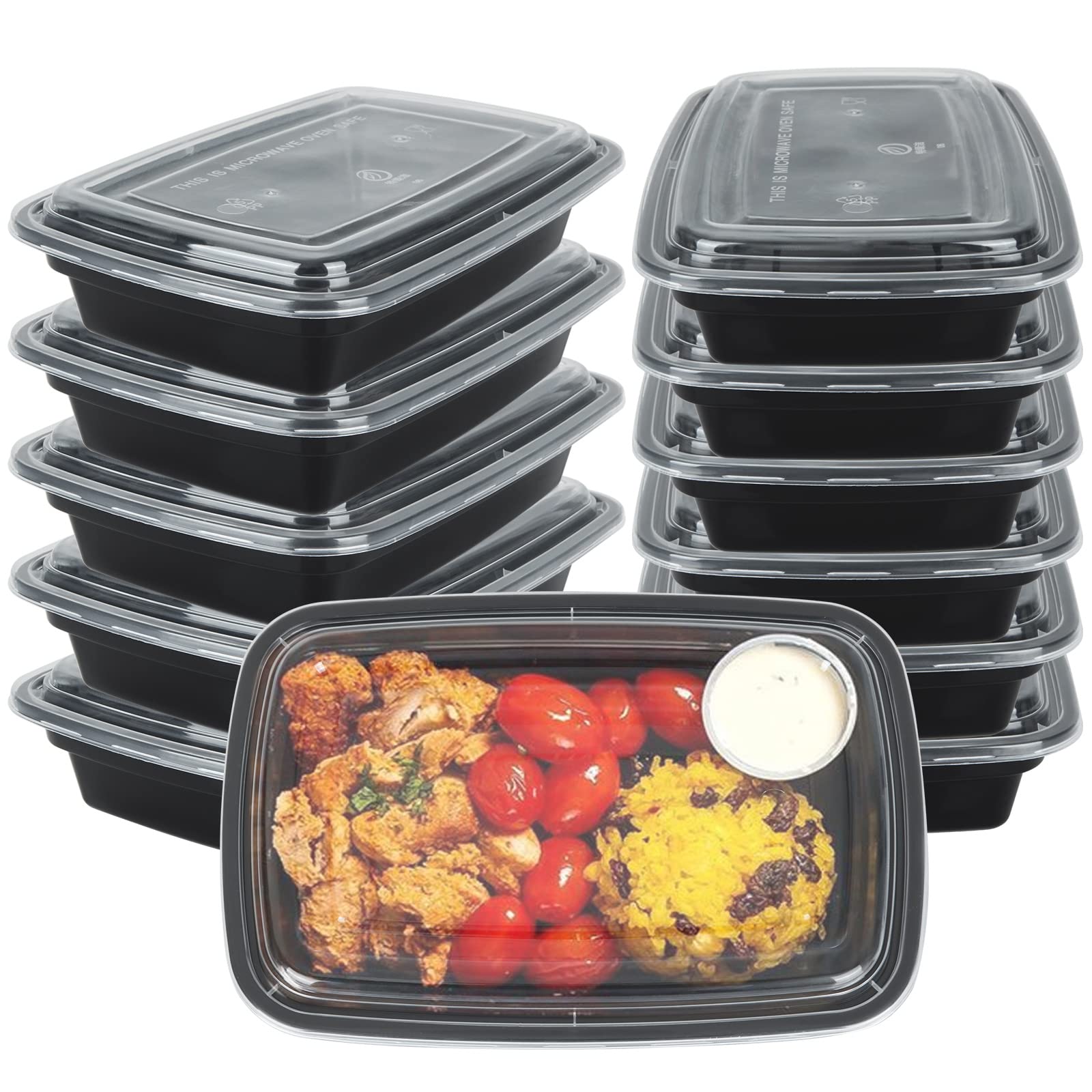 JMIATRY 30 Pack Meal Prep Containers Reusable, 1 Compartment Food Prep Containers with Airtight Lids, Plastic Meal Prep Container, Microwaveable, Stackable and Freezer Safe(35 oz)
