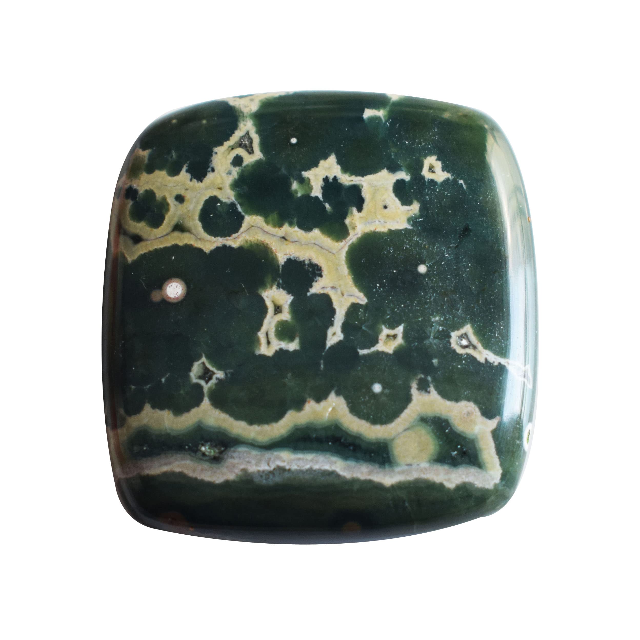 Ravishing ImpressionsNatural Ocean Jasper Cabochon Rectangle Shape Size 29x27x5 MM Loose Semi Precious Gemstone Flat Back Side Its Aspires to Relieve Our Stress and Tension