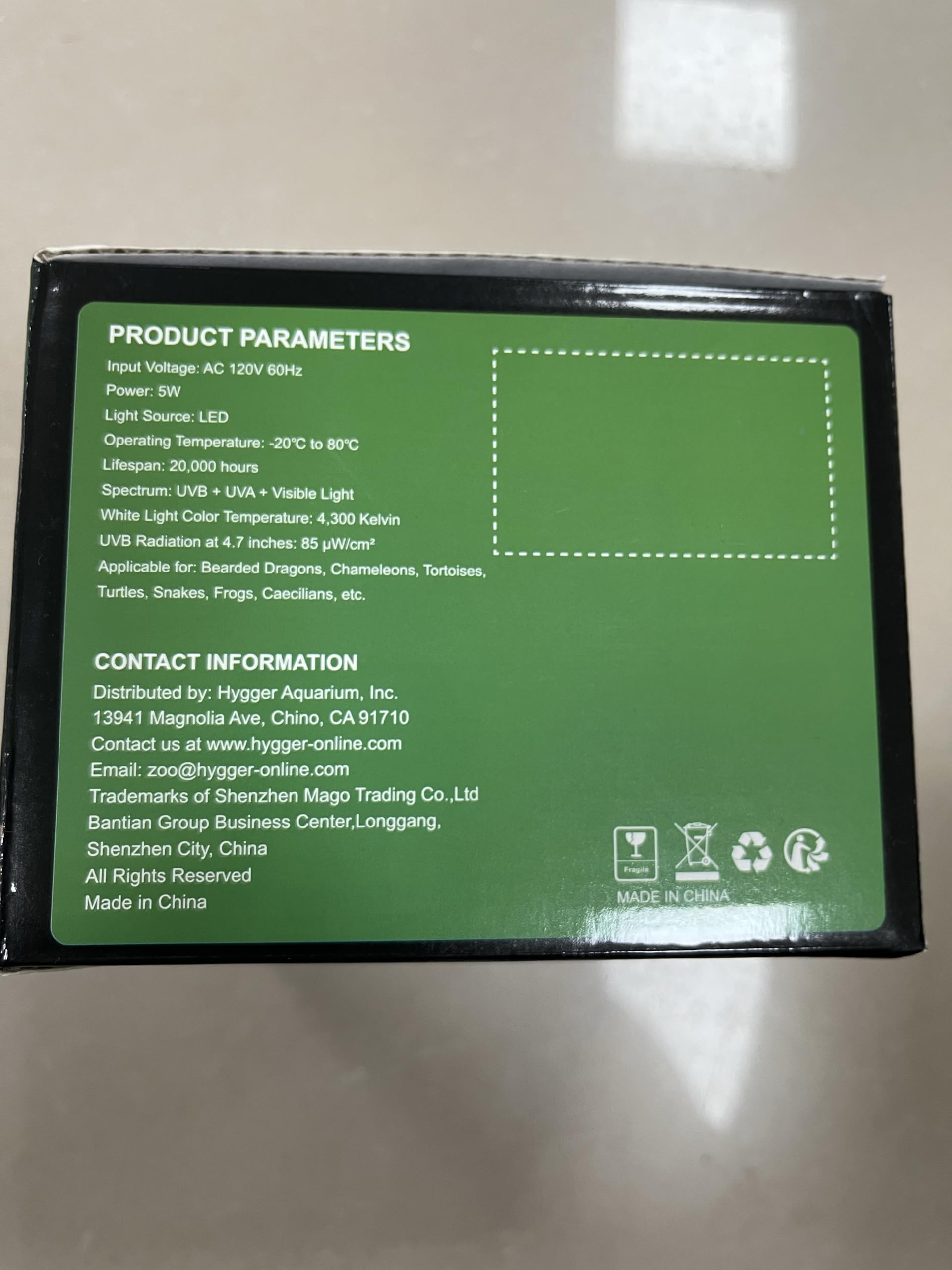 Lampada LED UVB per rettili foresta ＆ deserti 5W dimmerabile UVB con timer | Luminosità regolabile UVB, lampada a LED a risparmio energetico, lampada per rettili e anfibi, tartarughe e barbute