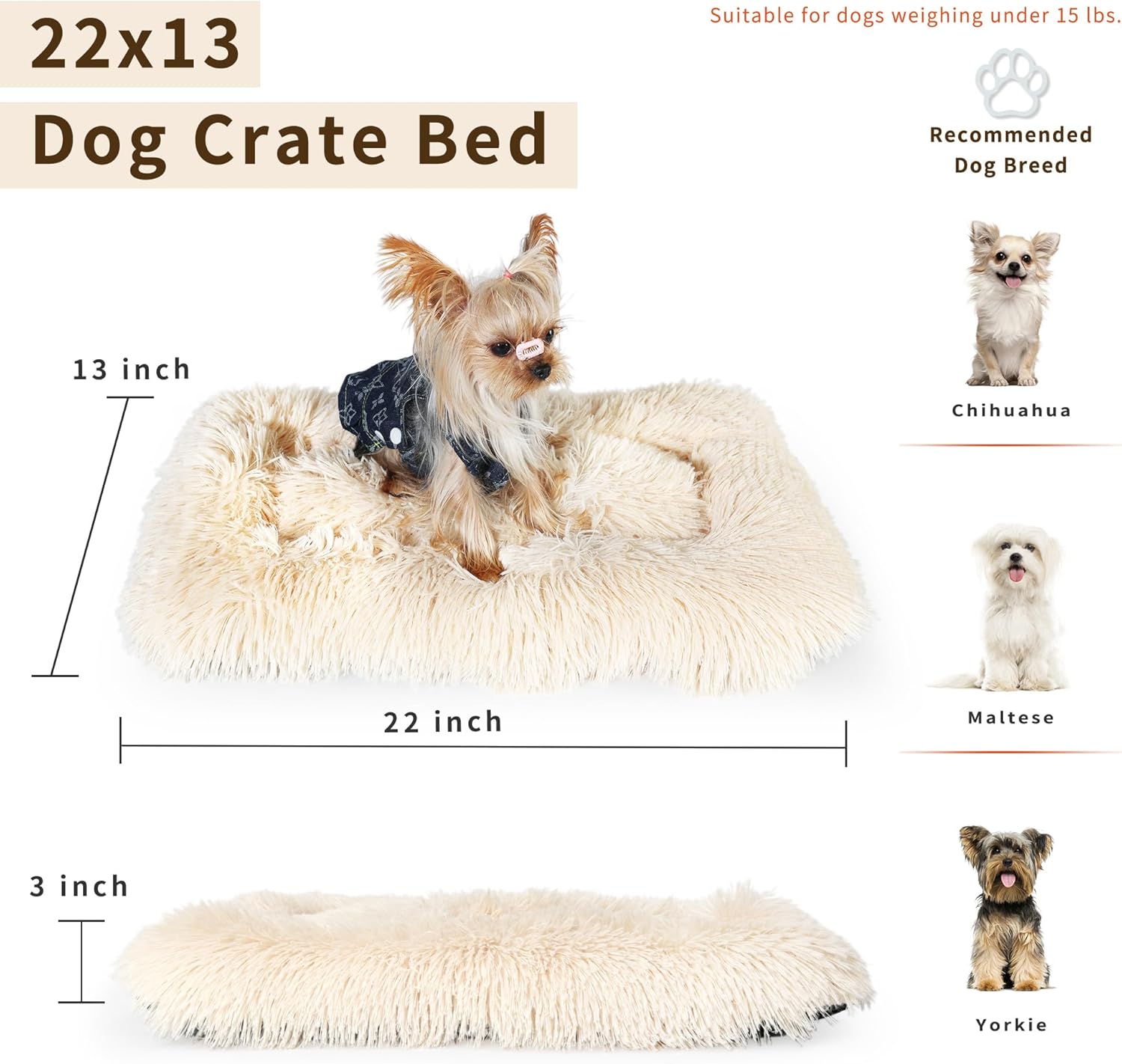 review nononfish Extra Small Dog Crate Bed, 22