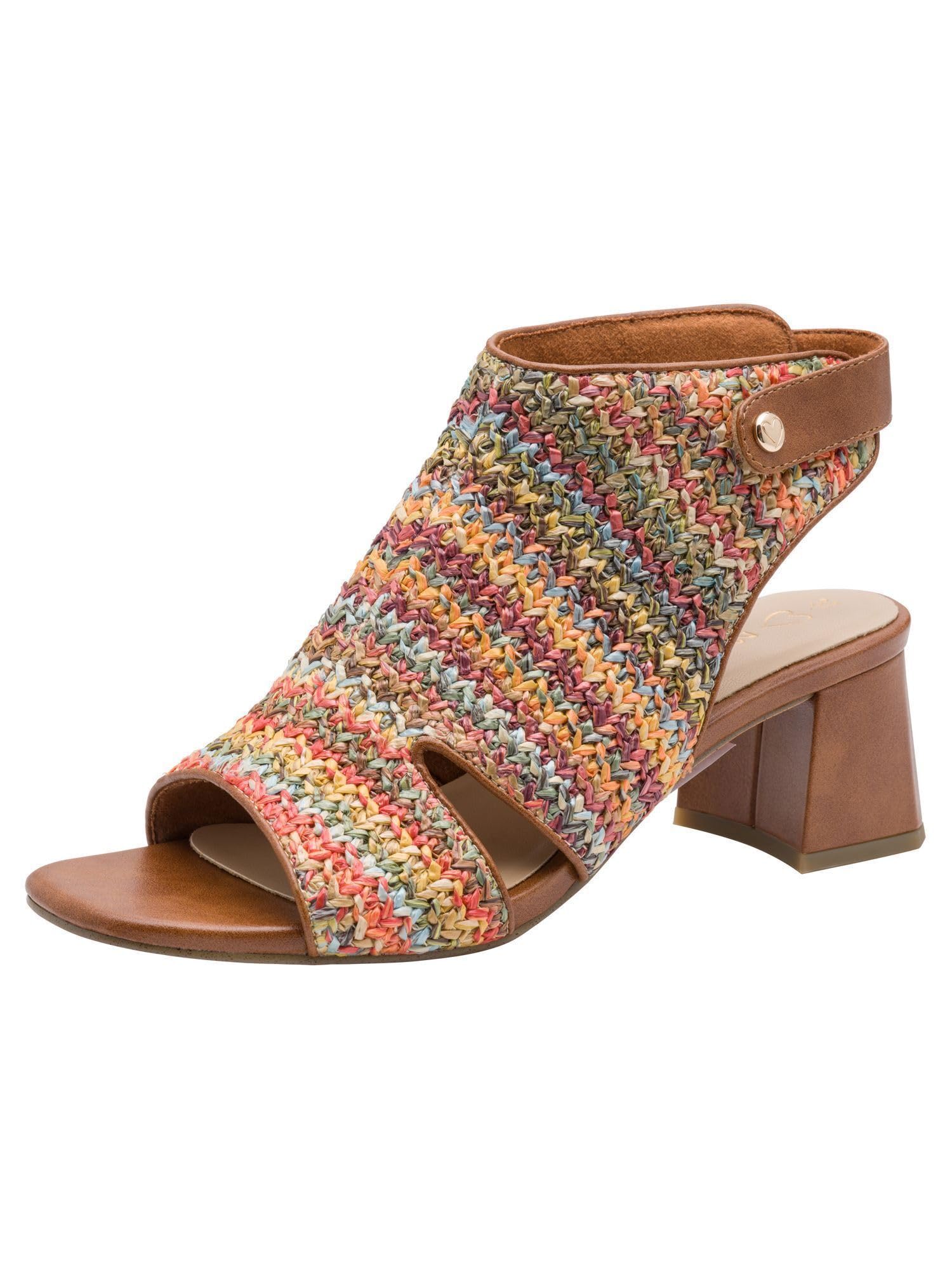 MARCO TOZZI Women Sandal soft Feel Me footbed soft lining Summery, brown (COGNAC MULTI), 8.5 UK