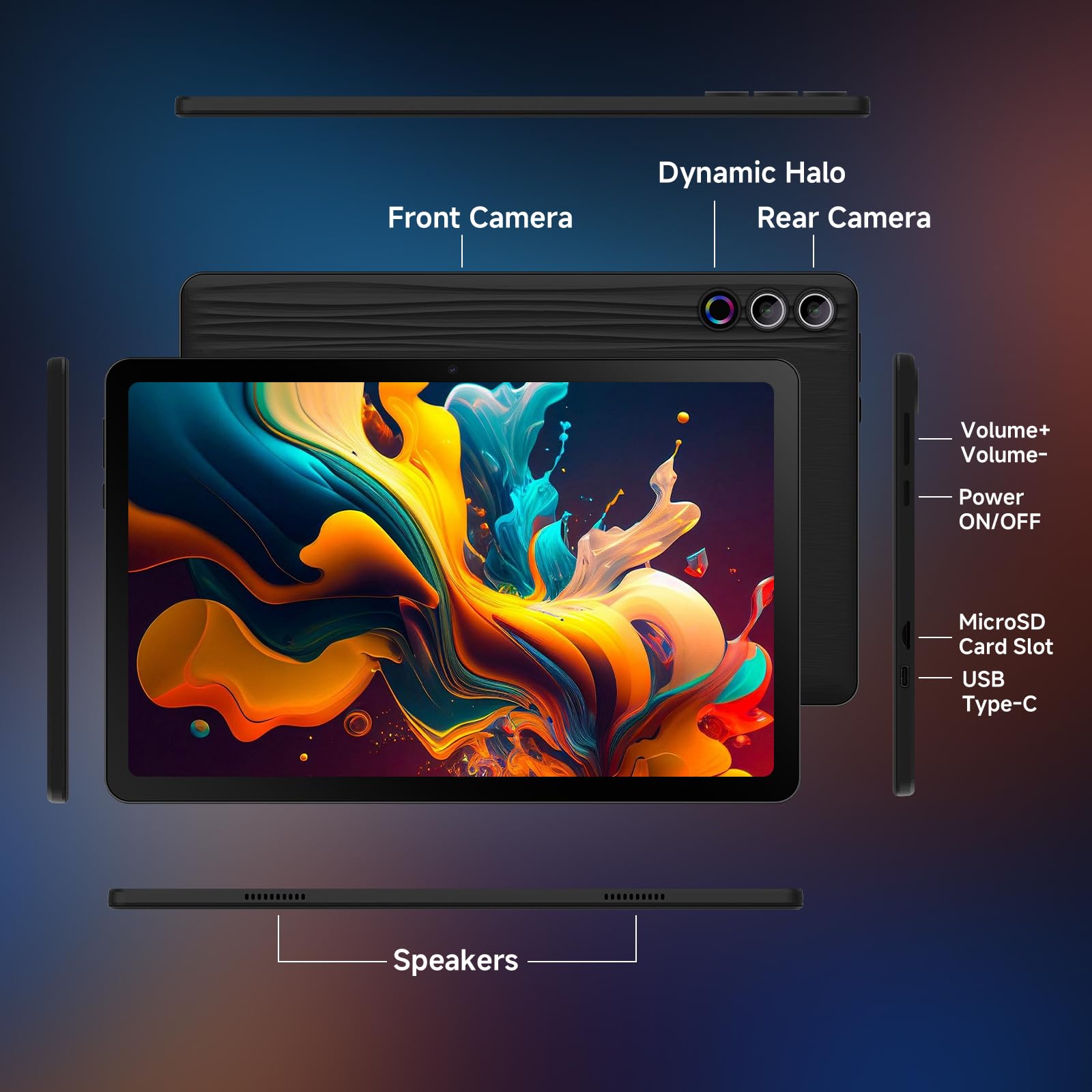 Gleeso Tablet 11,5 Pollici｜Android Tablet con Octa-Core, 30GB RAM 1TB TF, 2000*1920 2K Android Tablet con Sblocco Facciale, Widevine L1, Bluetooth 5.4 / WiFi 5G, 13MP Fotocamera, Tablet PC OTG - Nero