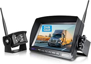 HD Digital Wireless Backup Camera for RV/Truck/Trailer/Van/Bus, 7 Inch HD 1080p LCD Monitor and IP69 Waterproof Rear Camera System,HDCVI Signal,Night Vision,Record(SW01-black)