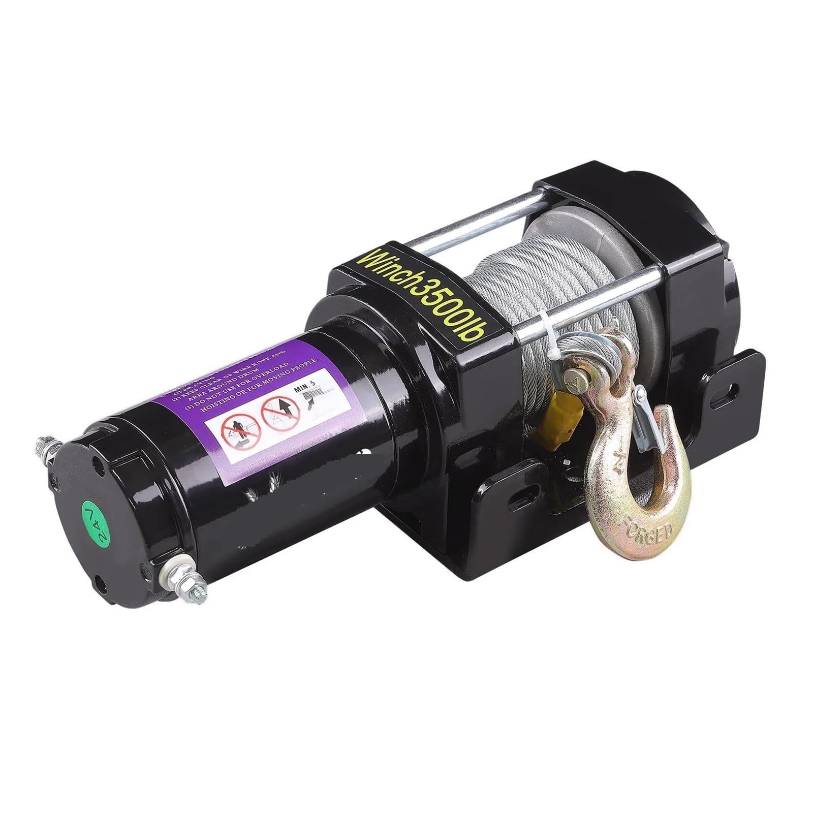 Cabrestante Eléctrico De 3500LBS 12V, Resistente Al Agua IP55 Todoterreno Para Cuerda Sintética Coche/ATV/barco/remolque Cabrestante Elevador Polipasto