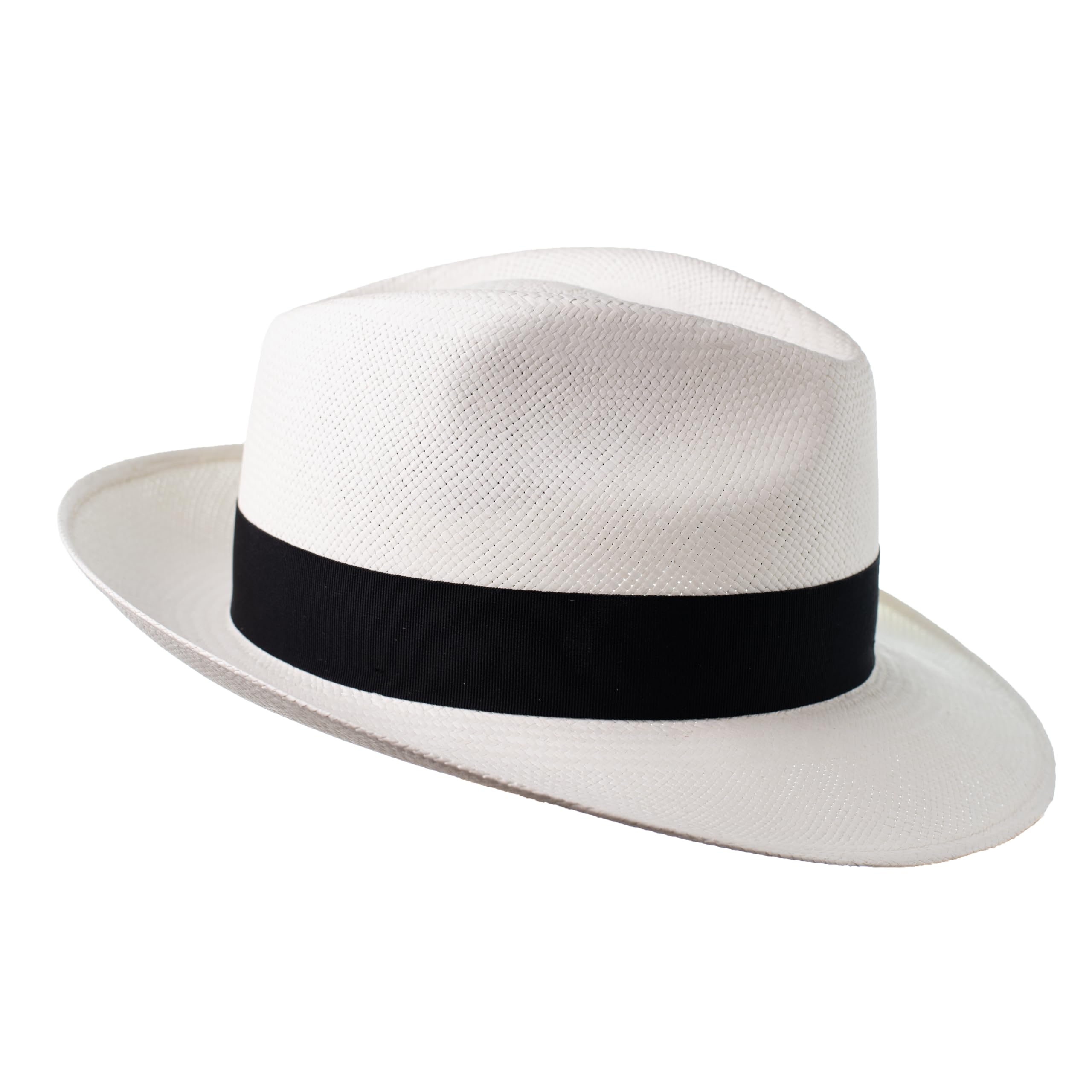 Cuenca 1905 Fedora Sombrero Panamá Genuino Vestir de Paja Toquilla, Tejido a Mano y Hecho 100% en Ecuador, Protección UV Natural, Panama Hat de Verano Hombre y Mujer