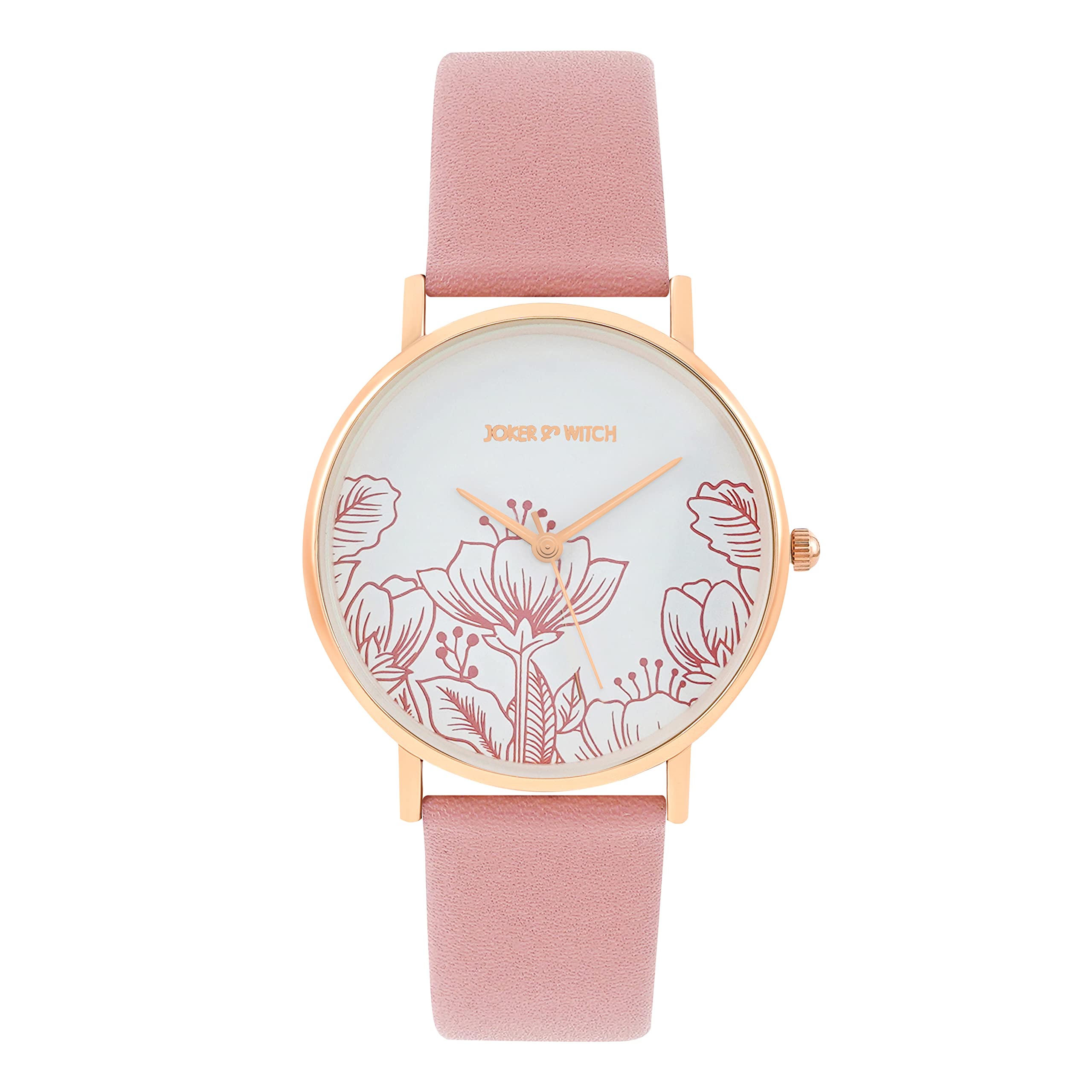 Joker & Witch Pink White Dial Pink Faux Leather Analogue Watch for Women (B0BJ78Y6G9) Amazon Price History, Amazon Price Tracker