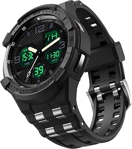 T-ENGINE Correa compatible con Samsung Galaxy Watch 6 Classic de 1.850 in con funda, funda resistente de una pieza con correa para Galaxy 6 Classic