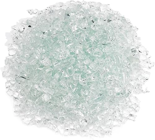 American Fireglass vidrio para fuego de 10 libras con vidrio para hogar y vidrio para brasero, Transparente