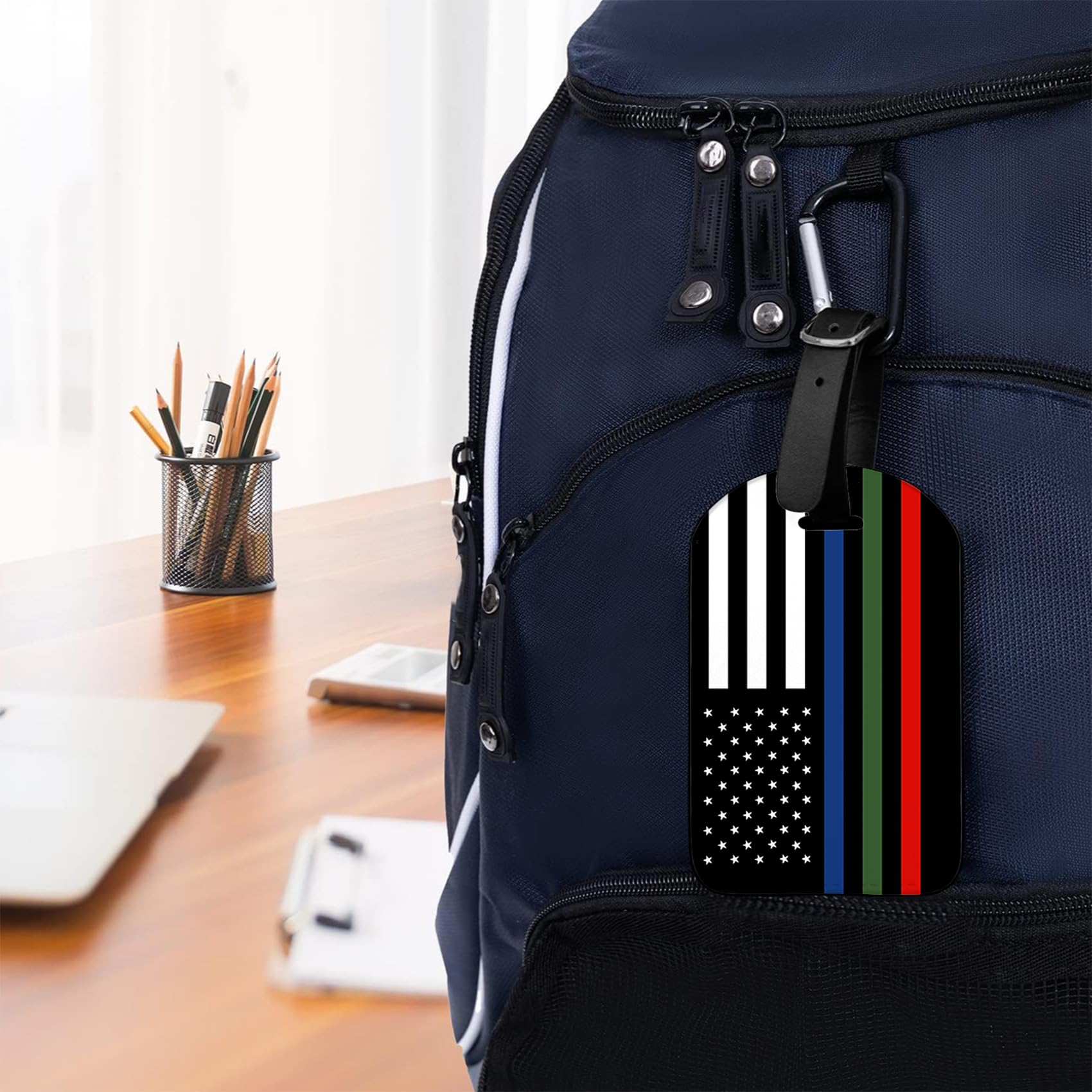 Etiqueta de equipaje personalizada con la bandera de Estados Unidos, etiqueta de equipaje personalizada de cuero americano para maletas, protección de privacidad, etiquetas de viaje, etiquetas de