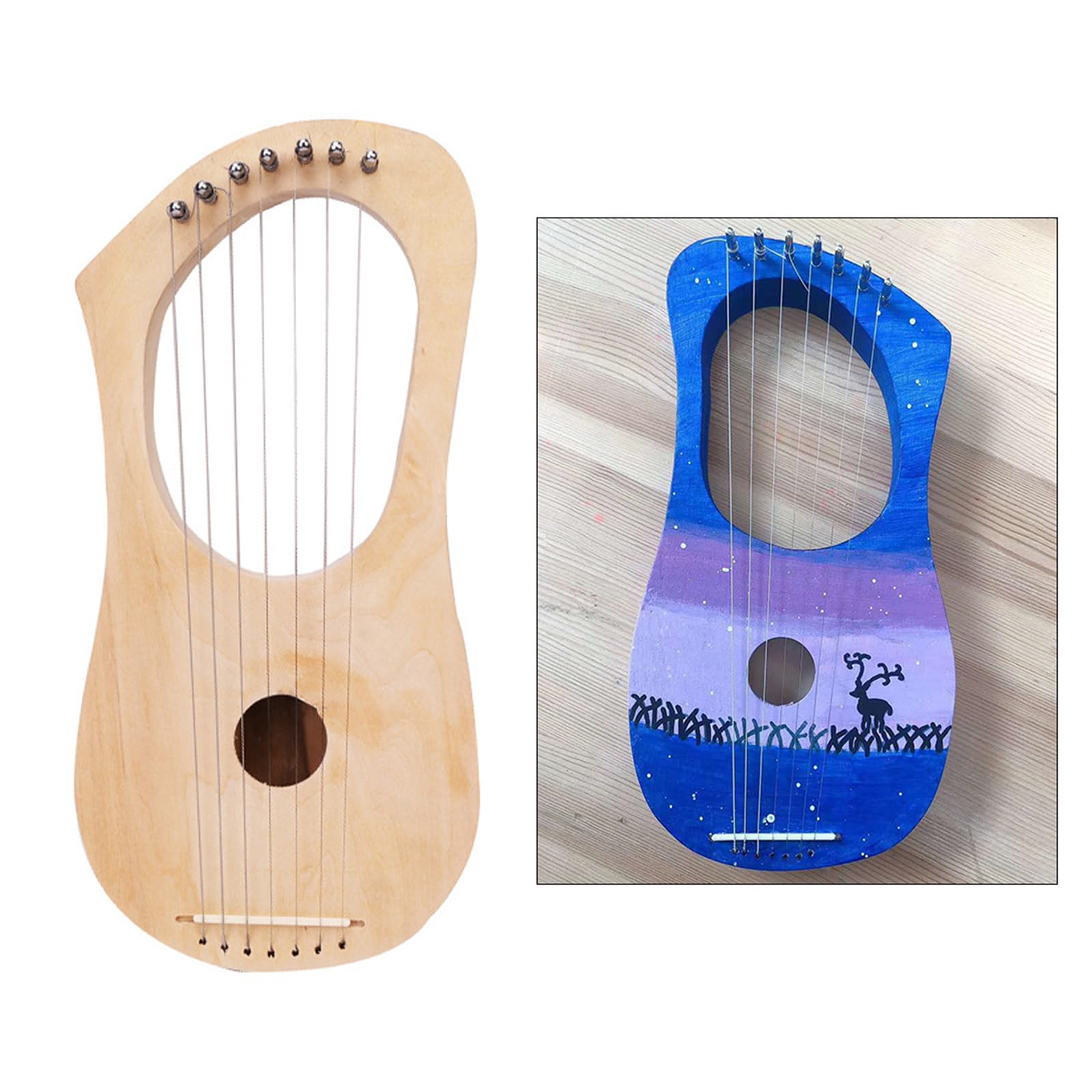 Perfeclan Lyra Harpe à 7 Cordes Métallique Portable Style Antique DIY Kit pour Débutants Enfants Cadeaux