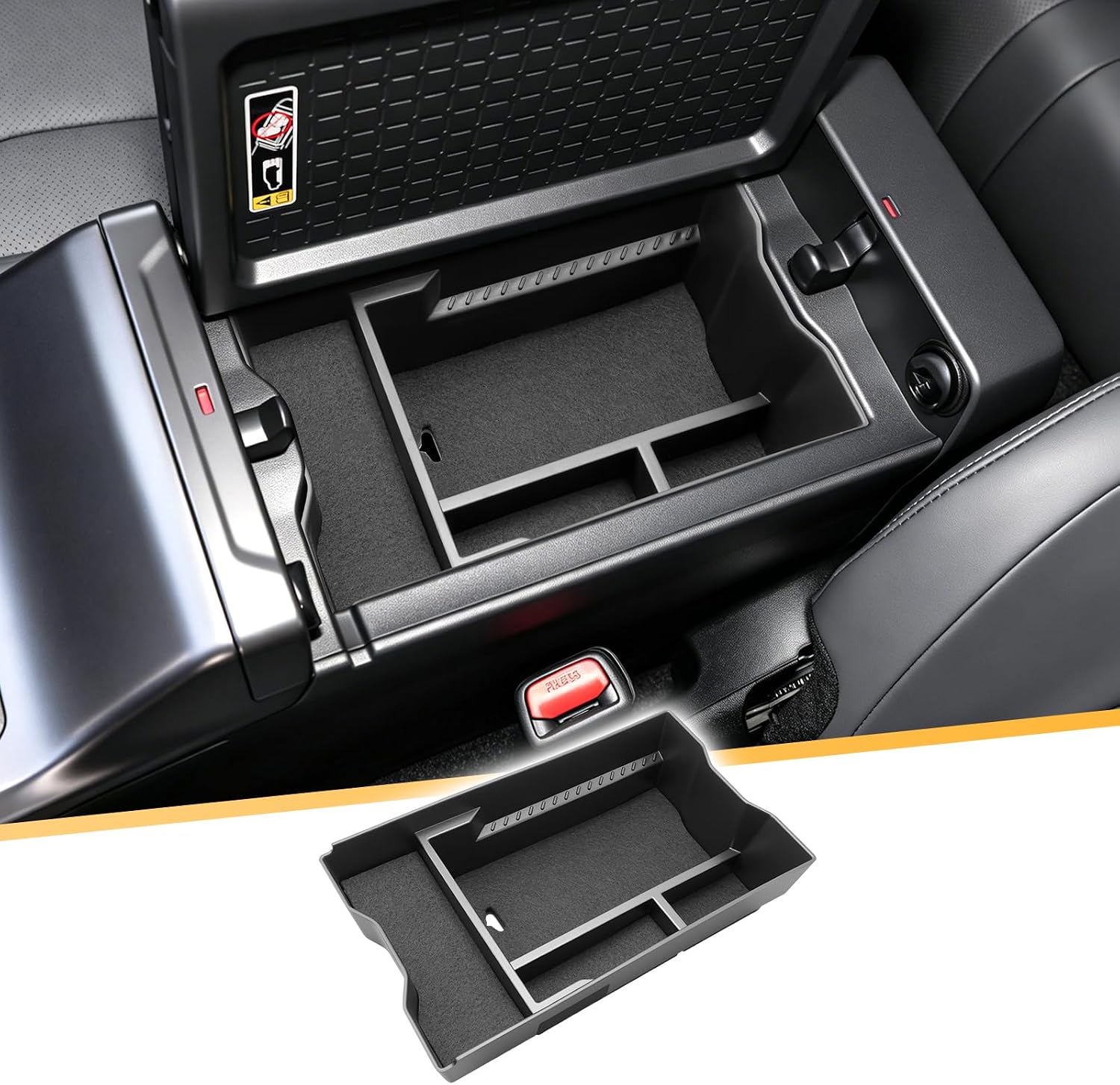 2026 Toyota RAV4 Center Console Organizer - for 2026 Toyota RAV4(LE/SE/XLE Premium/Woodland/XSE/Limited/GR SPORT) Accessories - Armrest Box Middle Console Storage - OEM Fit, ABS+Felt Storage Organizer