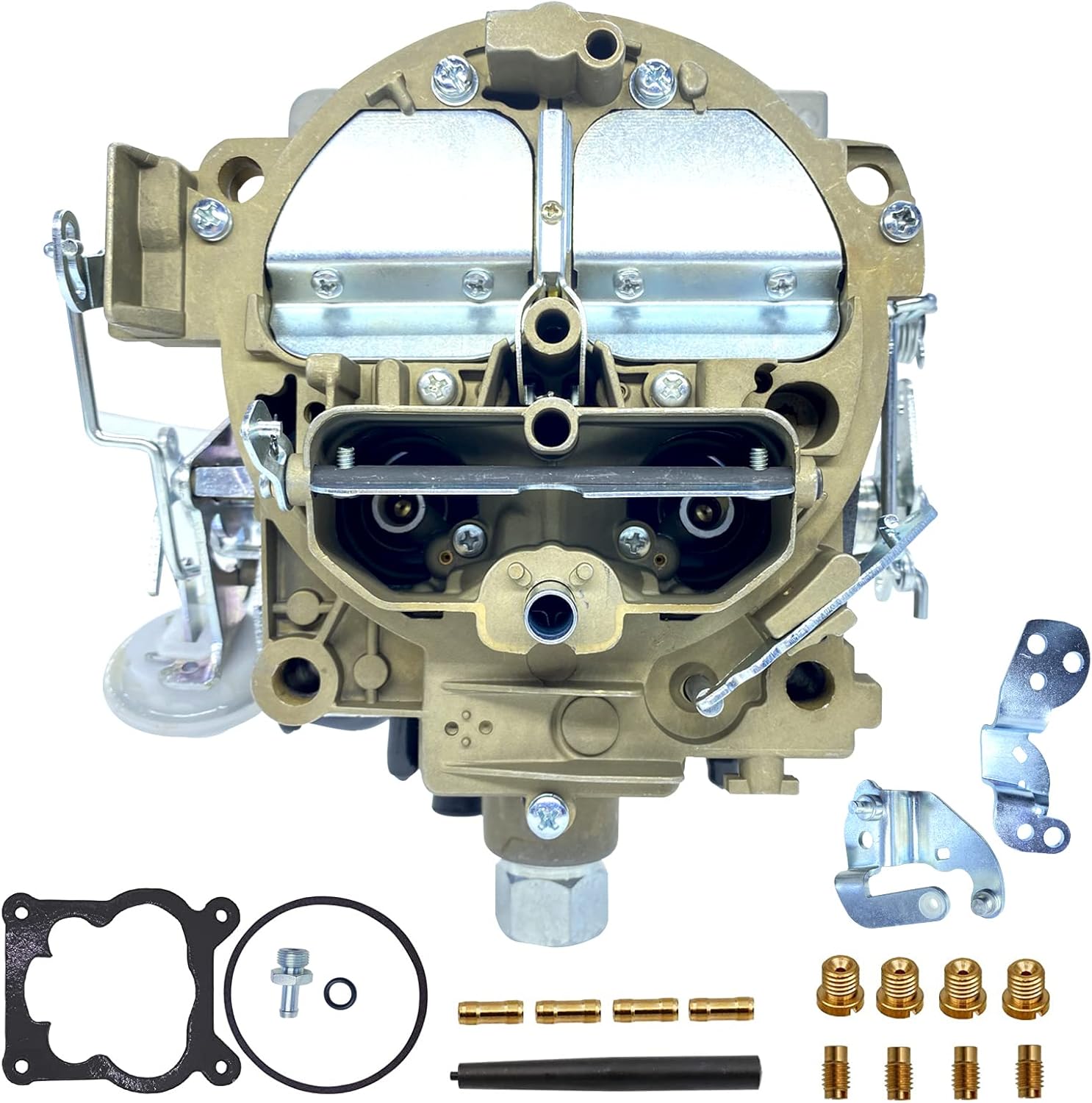 4 Barrel Mechanical Carburetor For Rochester Quadrajet 4MV Chevy 1966-1973 Divorced Choke 1901-GG 4BBL Replace Corvettes 1975-1979 750 CFM Carb For Chevrolet Engines 327 350 427 454 (1901R)