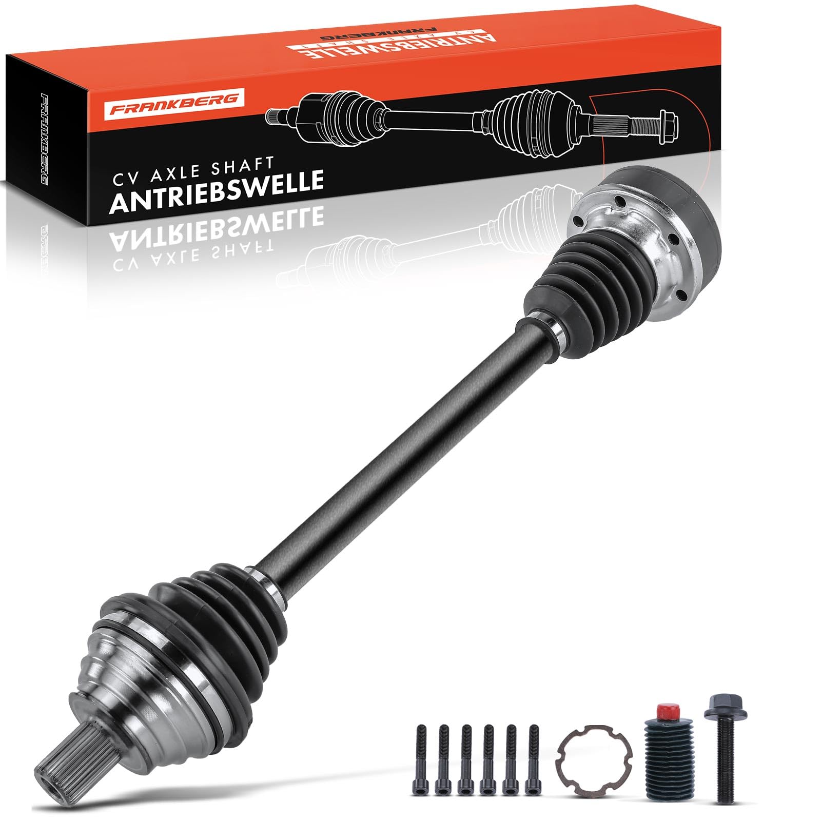 Frankberg Eje motriz Eje de transmisión Caja de cambios manual Eje delantero Izquierda sin ABS-Ring Compatible con A3 8P1 Golf V 1K1 J.e.t.t.a III 1K2 Replace# 1K0407271DH