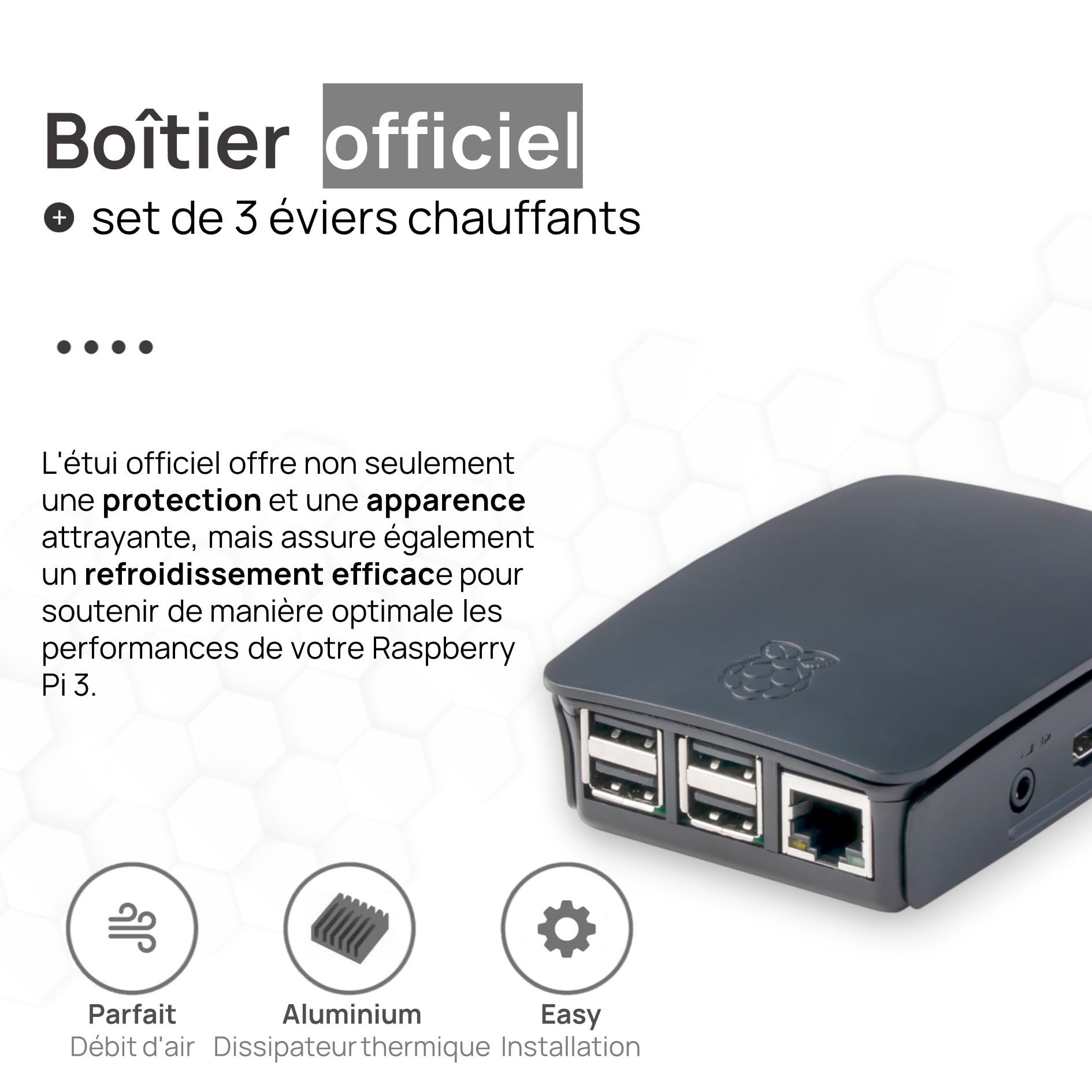 db-tronic Raspberry Pi 3 B 1 Go Starter Kit | Édition 64 Go | Alimentation | Boîtier | HDMI | Lecteur USB | Dissipateurs | idéal pour Home Assistant et Le Smart Home