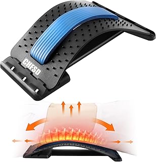 CHFSD Multi-Level Lower Back Cracker / Stretcher Device for Pain Relief, Lumbar Support Spine Board with 3 Adjustable Settings for Bed, Chair & Car with Massager
