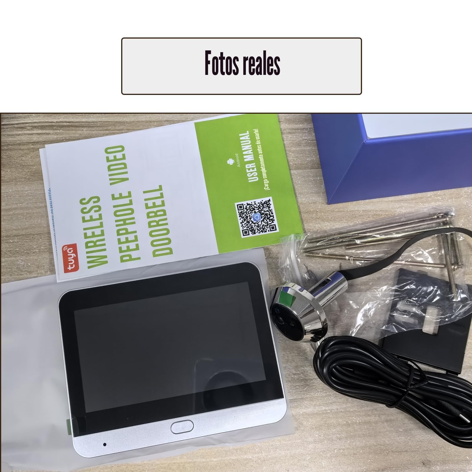 RemixAst - Cámara inteligente para mirilla de puerta con pantalla LCD, videoportero HD 1080P, cámara de seguridad inalámbrica wifi, visión nocturna, sensor de movimiento, para apartamentos y viviendas