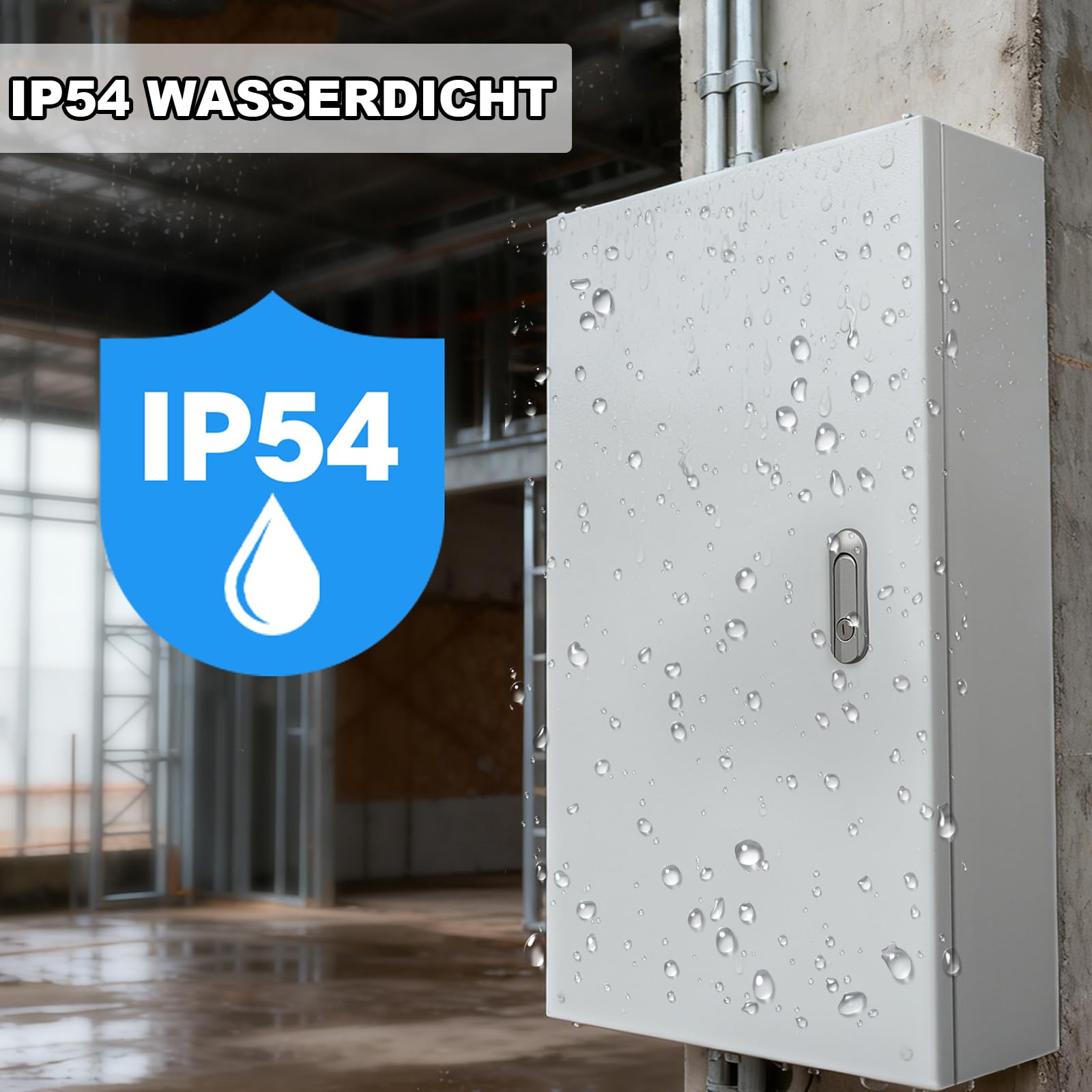 TEOV Unterverteilung Sicherungskasten, Vorverkabelt für Schnelle Installation, IP54 Wasserdicht, Aufputz Unterputz 3-Reihig, für Wohnungen Gewerbe (Ohne Überspannungsschutz)