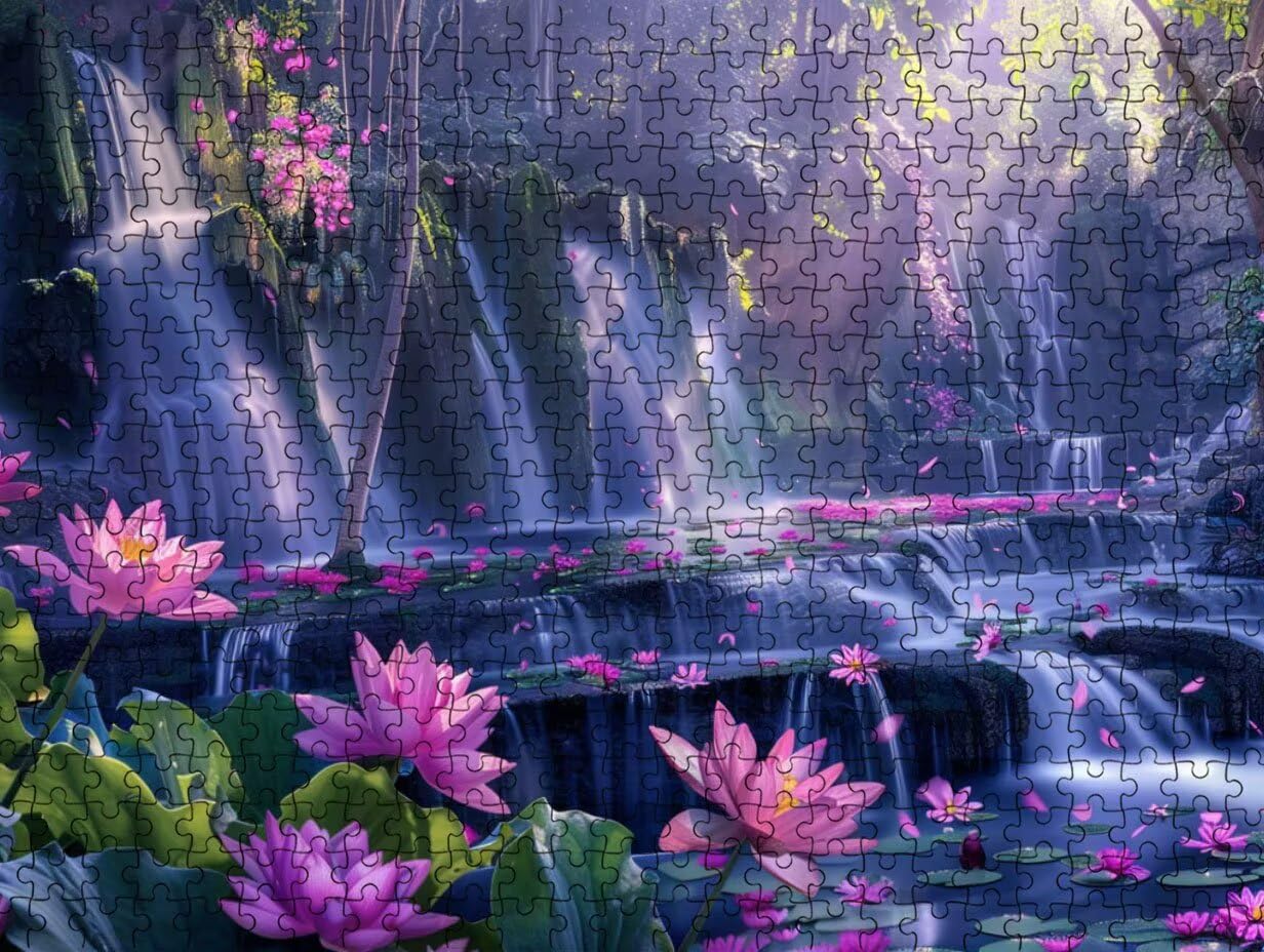 Puzzle 5000 para Adultos, Cascada De Lotus, Rompecabezas Clásicos LDYQS7355