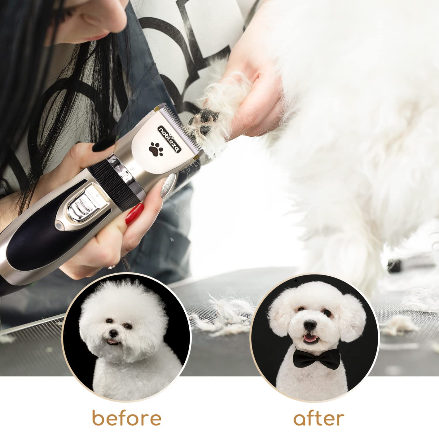 Cortapelos para Perros Profesional Mascotas Set Mquina Cortar Pelo Sin cable y Recargable para Mascotas Pequeas Medianas y Grande