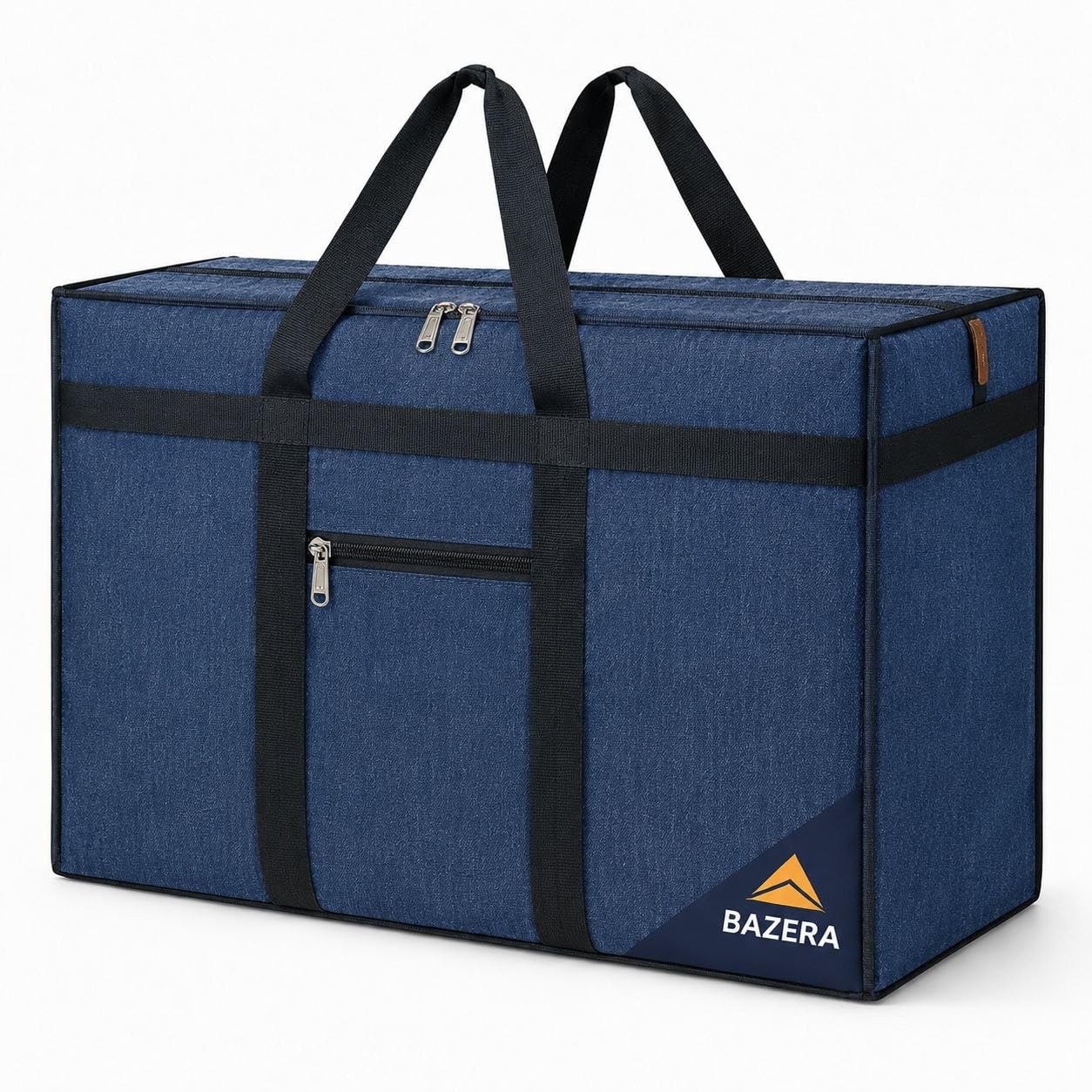 Heavy Duty Canvas Storage Bag Large Size | Foldable Clothes Organizer Bag with Handles & Zipper | Storage for Blankets, Quilts, Bedding & Travel | Blue 160 L-image-23