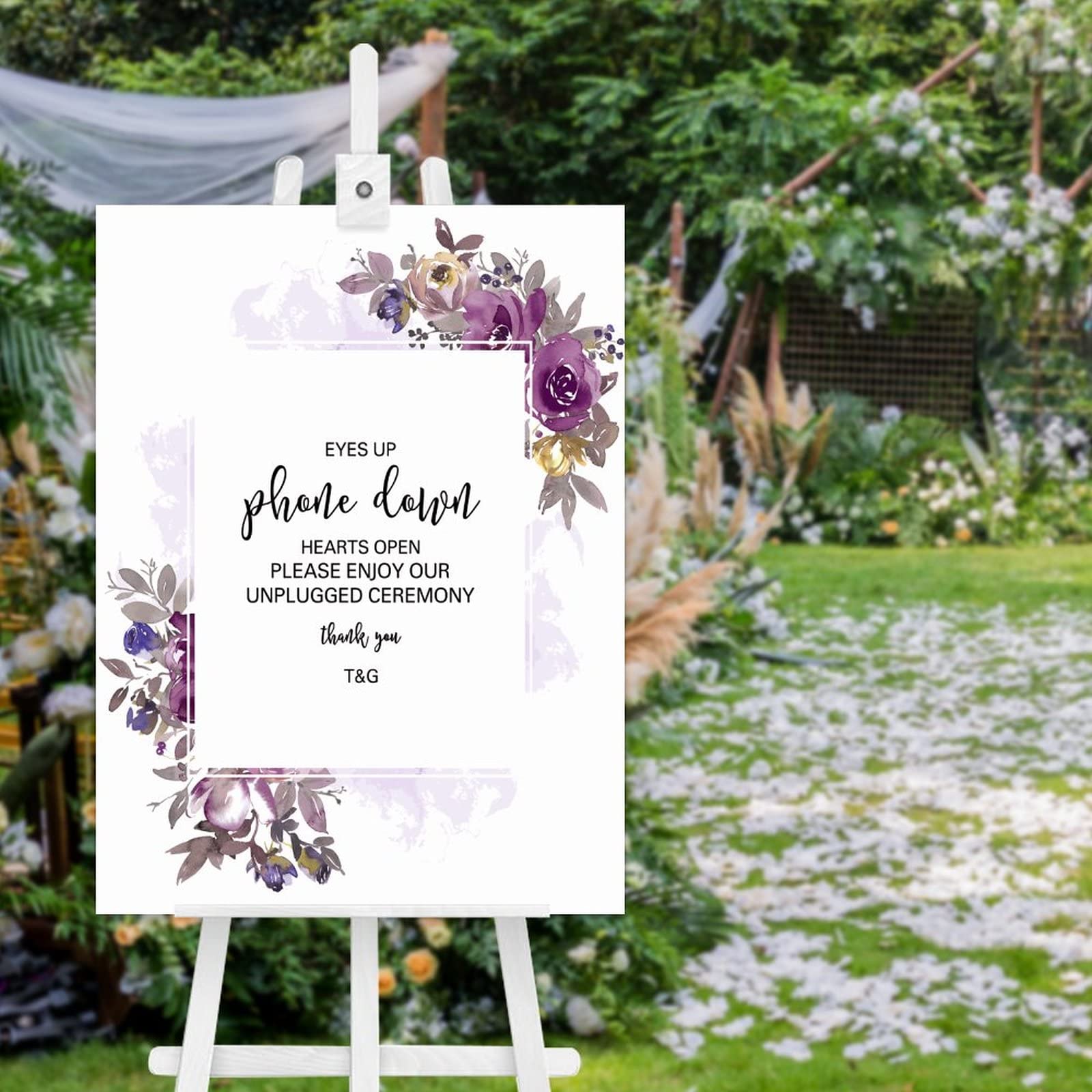 Panneau mariage debranché en bois pour une ceremonie sans ecran partagée