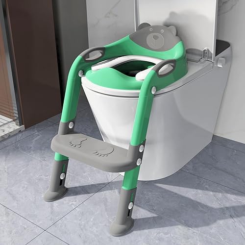 SKYROKU - Asiento de entrenamiento para ir al baño con escalera, inodoro de entrenamiento para ir al baño para niños y niñas, cómodo y seguro con