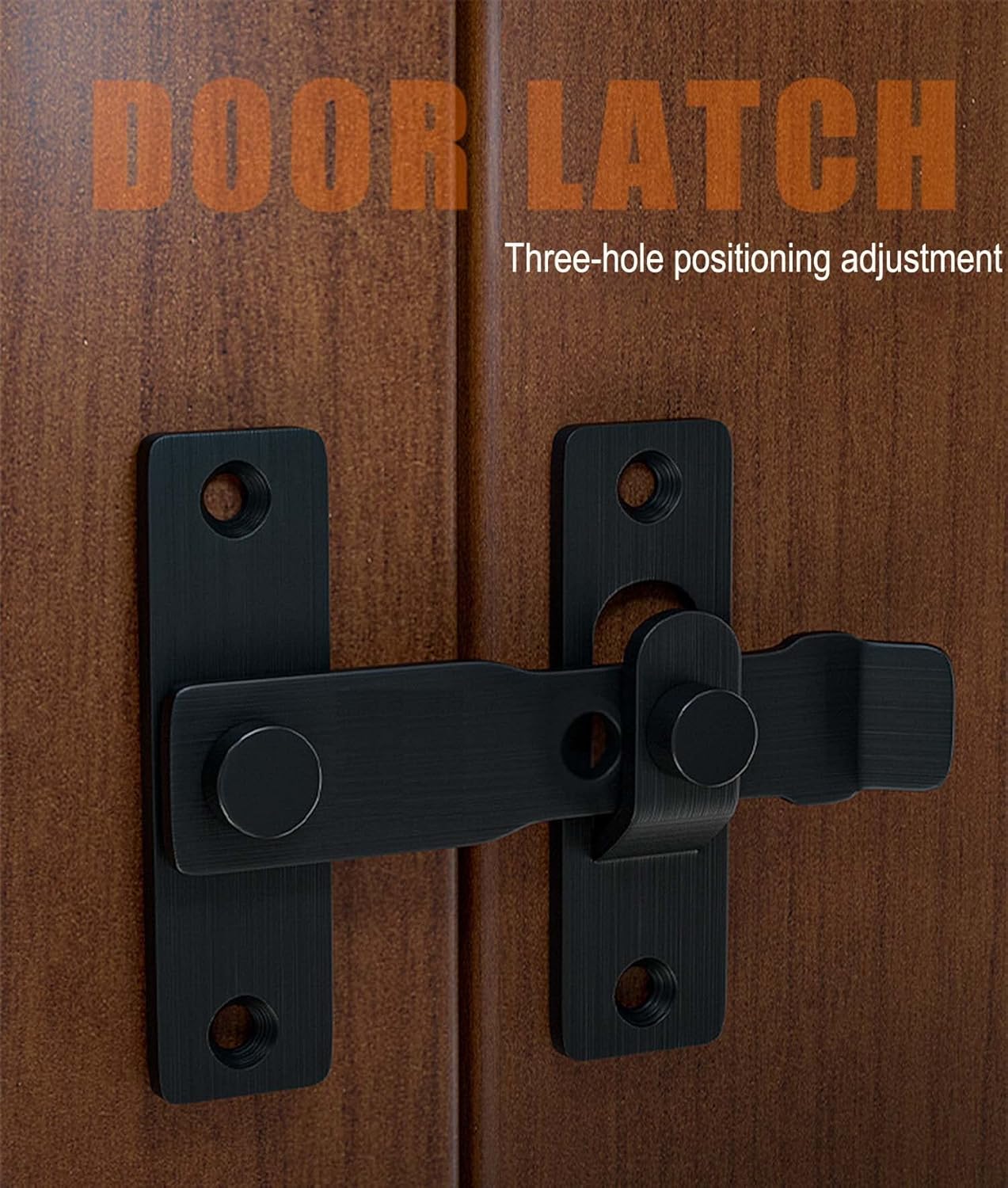 Fence latch Door Lock Hardware, Adjustable Anti-theft latch, fence door lock, barn door latch,lock barn door locks and latches(Black)