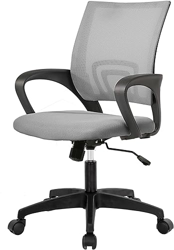 PayLessHere Silla de oficina en casa, silla de computadora, silla ergonómica ajustable, soporte lumbar, reposabrazos ejecutiva con malla de alta