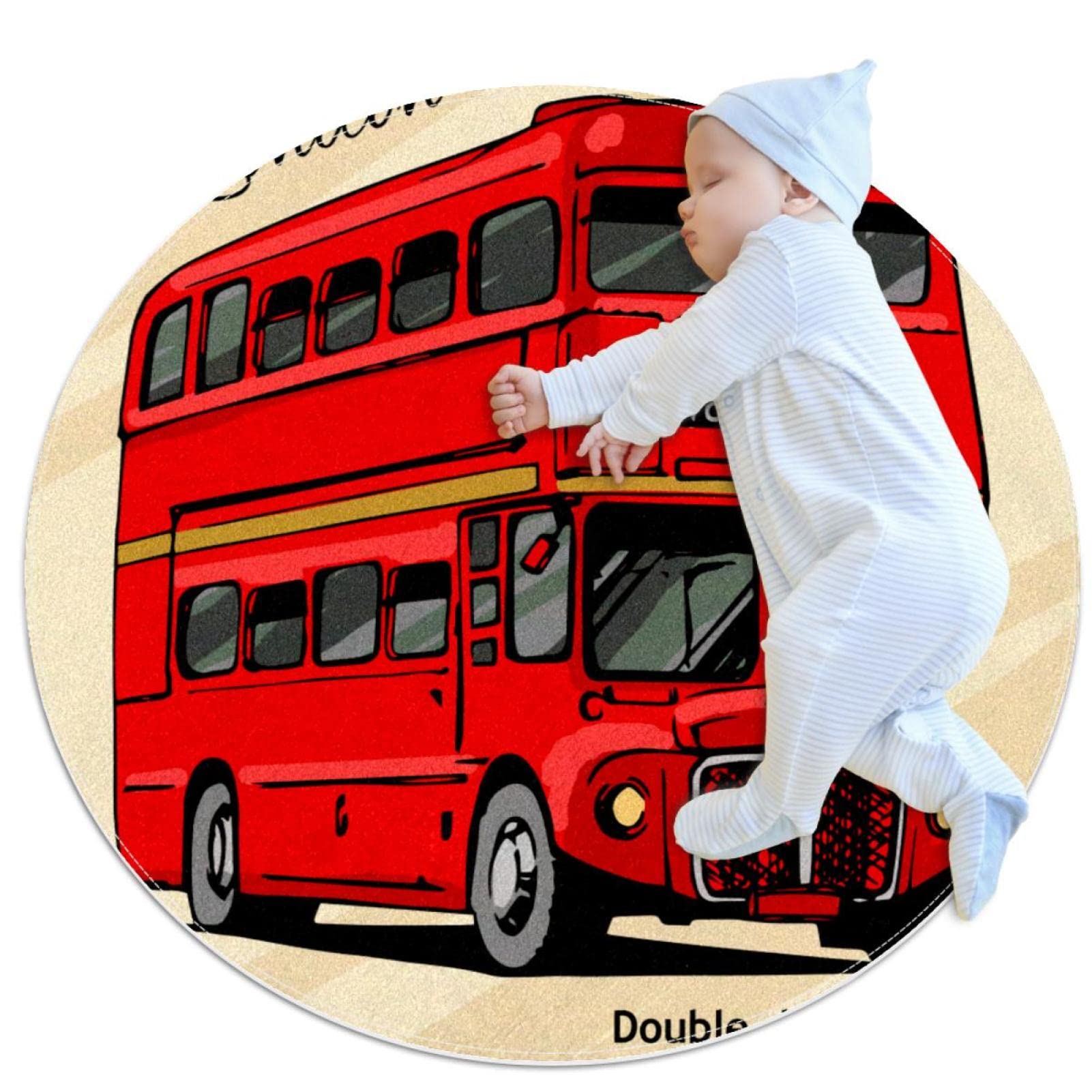 Tapis antidérapant doux bus rouge de Londres pour sécuriser la chambre