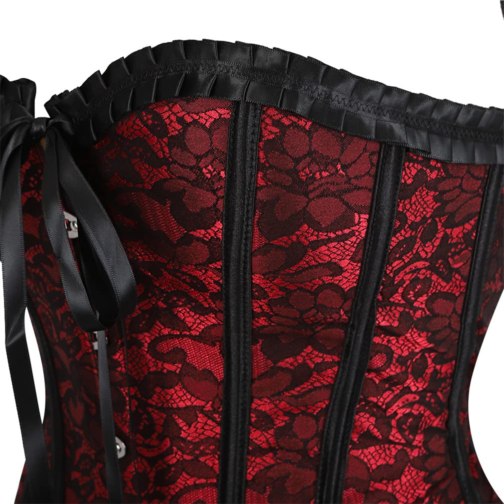 Grebrafan Brocado Corset Bustier Sexy Nupcial Corsés y Lencería Talla Grande — view 4