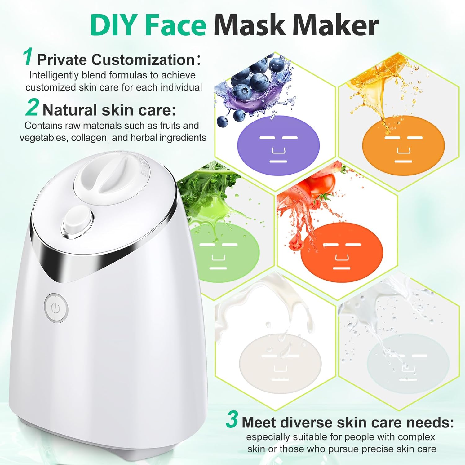 Face Mask Maker - Automatic Face Mask Maker Machine with Collagen,DIY Fruit Vegetable Face Mask Maker,Home Making Beauty Facial SPA,Gifts for Women Girls