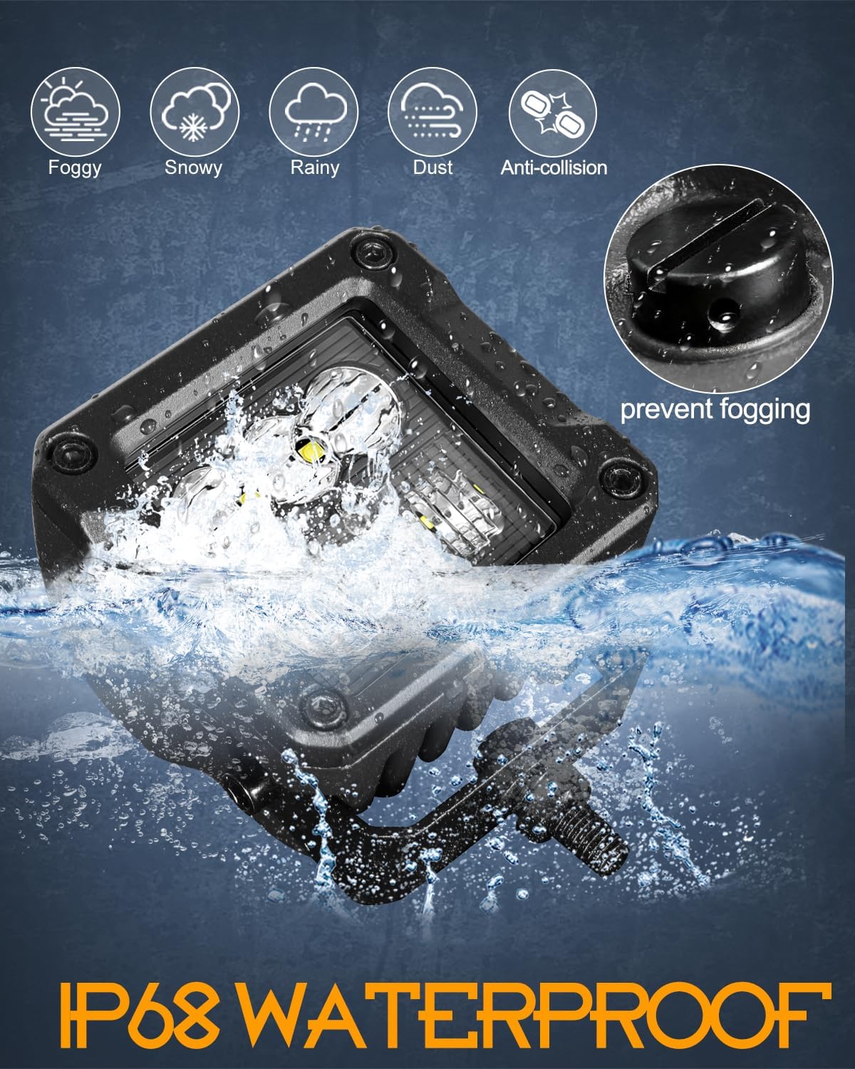 LED Pod Lights, Nirider 2PCS 120W 3 Inch CREE Fog Lights LED Cube Lights Off Road Light Pods Spot Flood Combo Light Bars for Truck Car SXS UTV ATV Tractor Boat