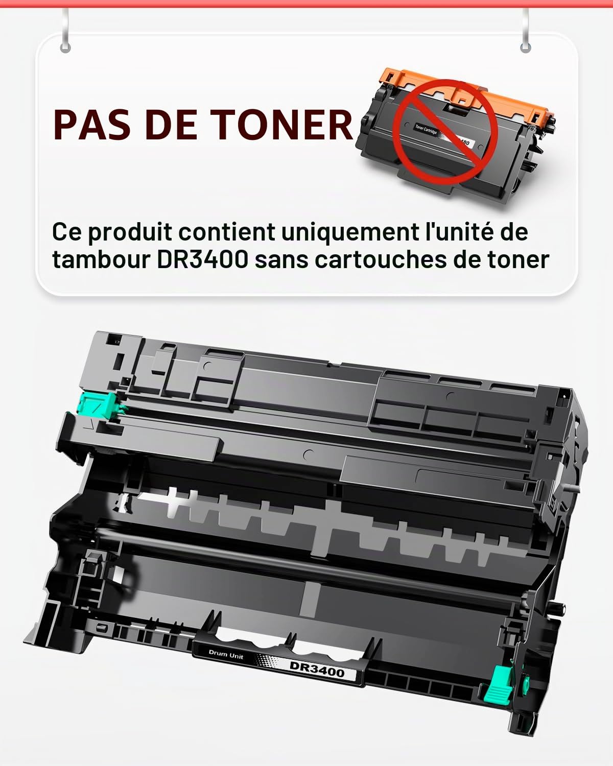 DR3400 DR-3400 Unité Tambour pour Brother DCP-L5500DN L6600DW HL-L5000D L5100DN L5100DNT L5200DW L6250DN L6300DW L6300DWT L6400DW L6400DWT MFC-L5700DN L5750DW 6800 DW. L6800DWT L6900DW