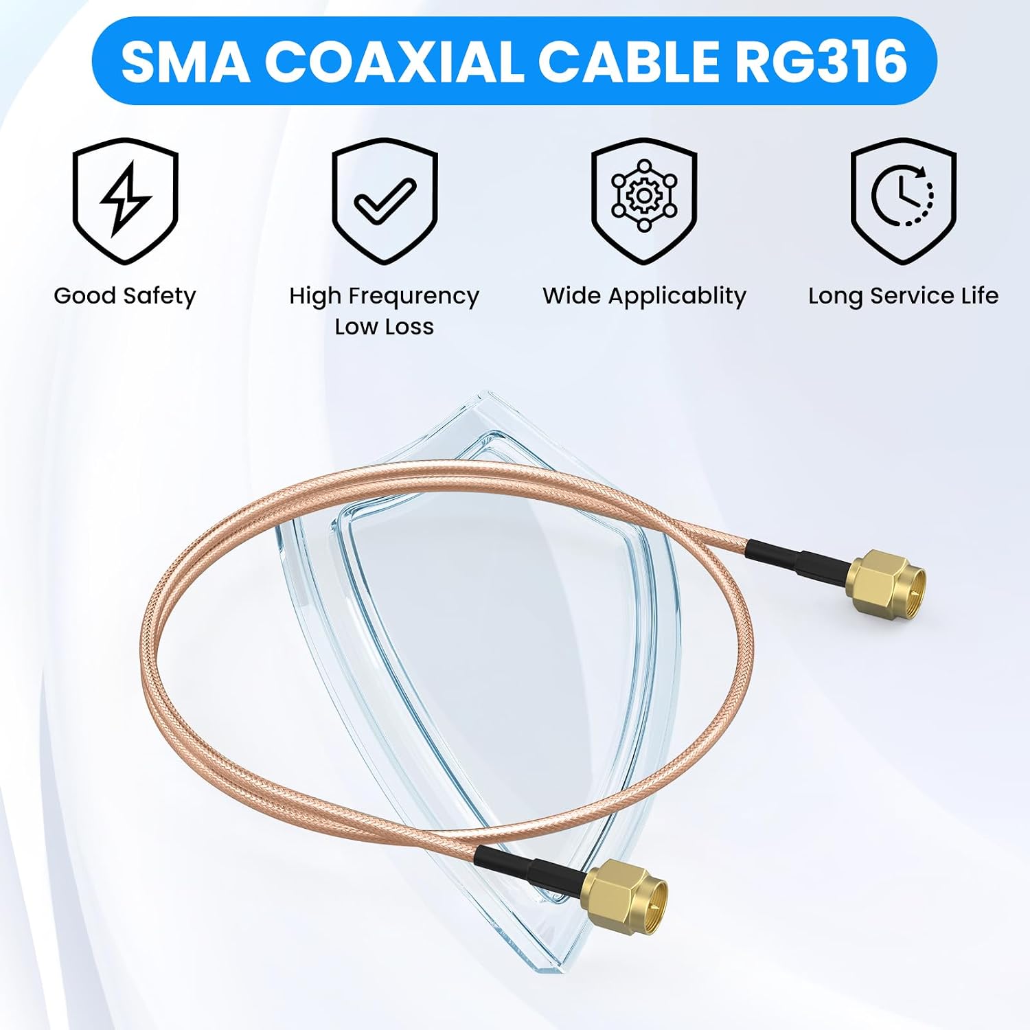 SDTC Tech 5pcs Coaxial Coax Cable Assembly SMA Male to SMA Male