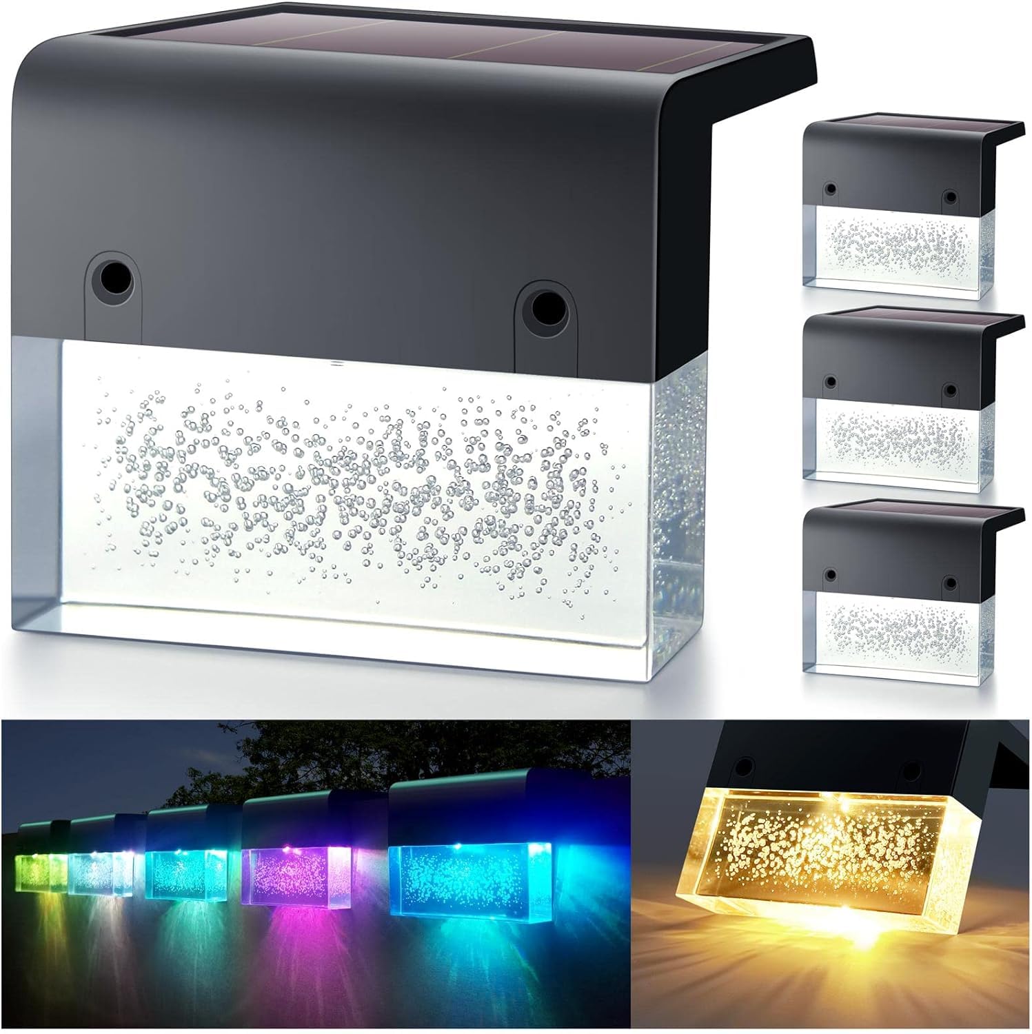 YUVORA Solar Light Outdoor for Home Garden Balcony Decoration led Wall lamp Wall Fence Step Waterproof Light (4) (B0CQ2QL98K) Amazon Price History, Amazon Price Tracker
