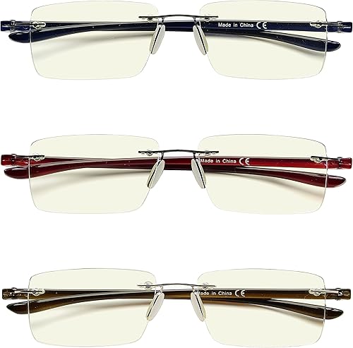 Miniatura 2 de Eyekepper Gafas de bloqueo de luz azul, paquete de 3 lectores de computadora sin montura