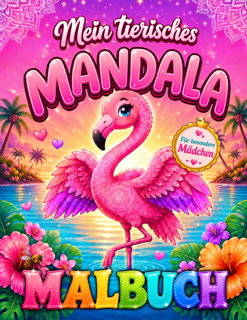 Mein Tierisches Mandala Malbuch für Mädchen: Das perfekte Geschenk, 50 Süße Tiermandalas ab 6 Jahre mit positiven Affirmationen