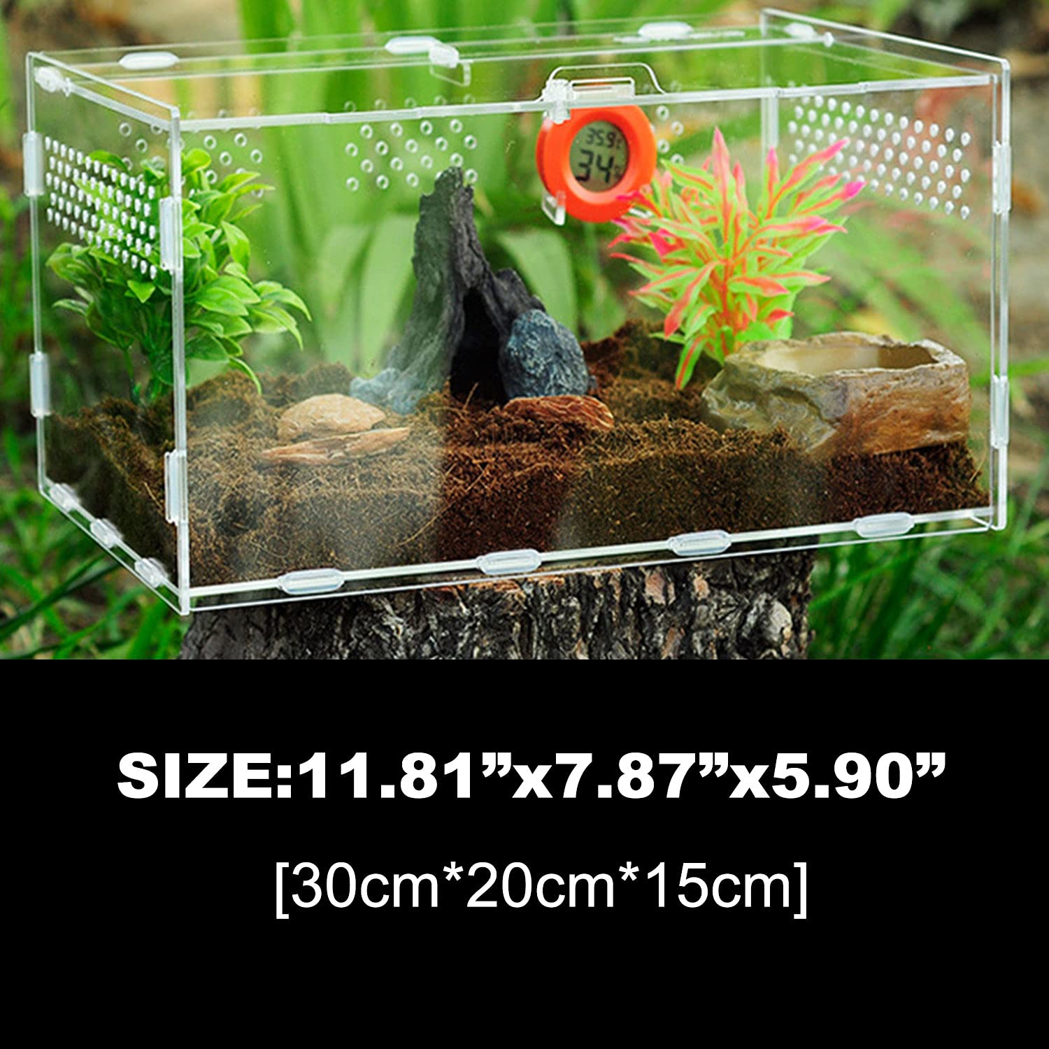 Terrario In Acrilico Keweni Per Insetti E Rettili - 20x12x12 Cm, Design Anti-Fuga - Foto 8