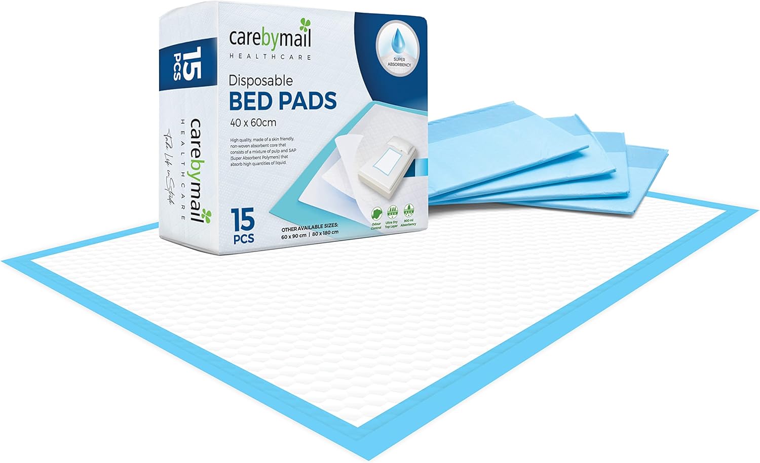 Disposable Incontinence Bed Pads 40 x 60 cm Packs of 15